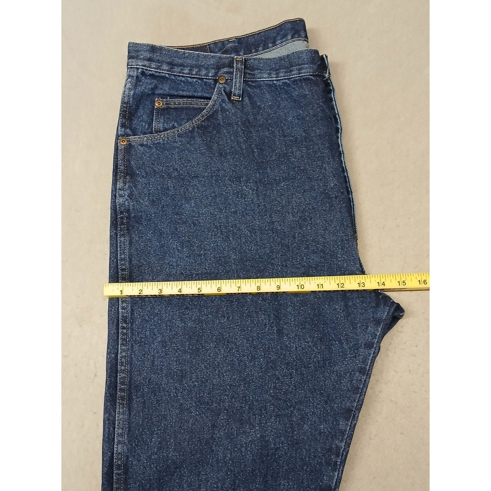 Wrangler Wrangler (42x30) Men's Straight Leg Blue Denim Jeans Size US 42 / EU 58 - 5 Thumbnail