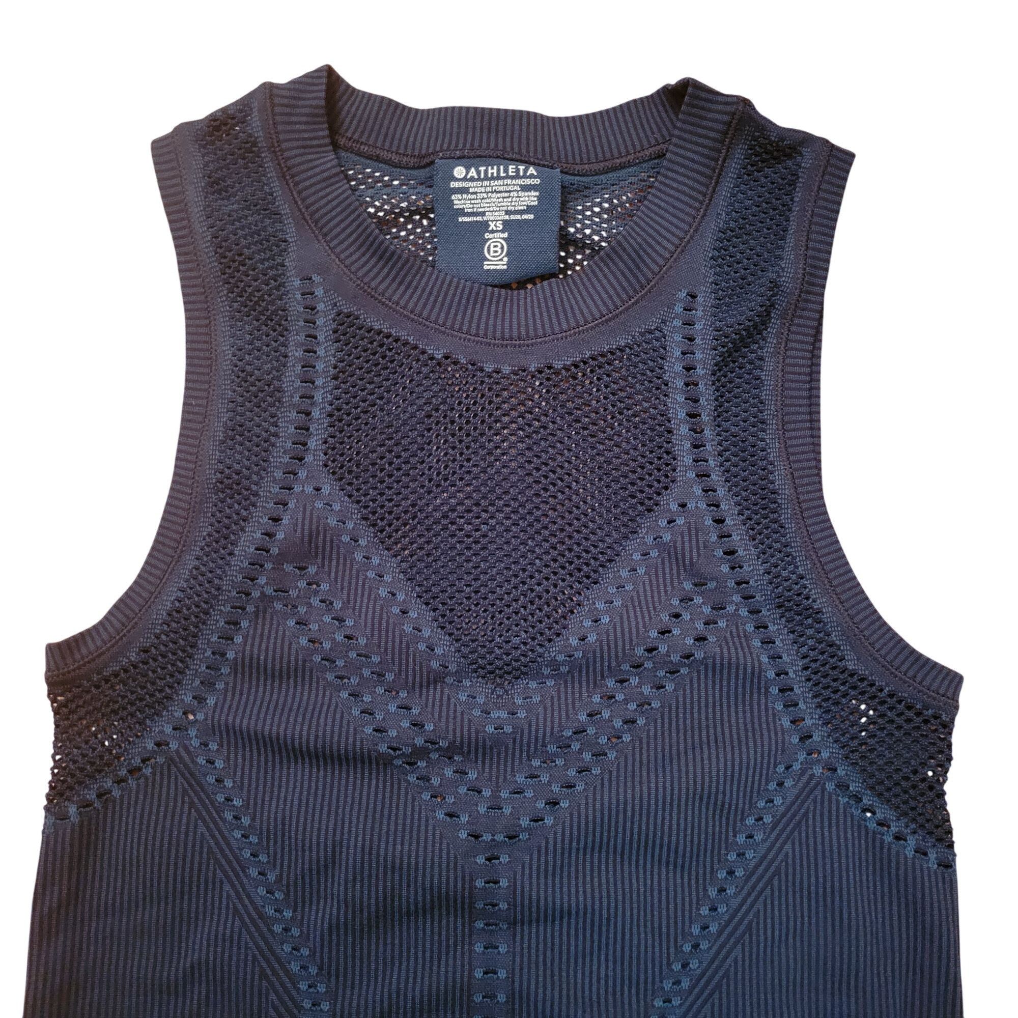 Athleta Athleta XS Teal Black Seamless Knit Performance OXYGEN Two T Size XS / US 0-2 / IT 36-38 - 3 Thumbnail
