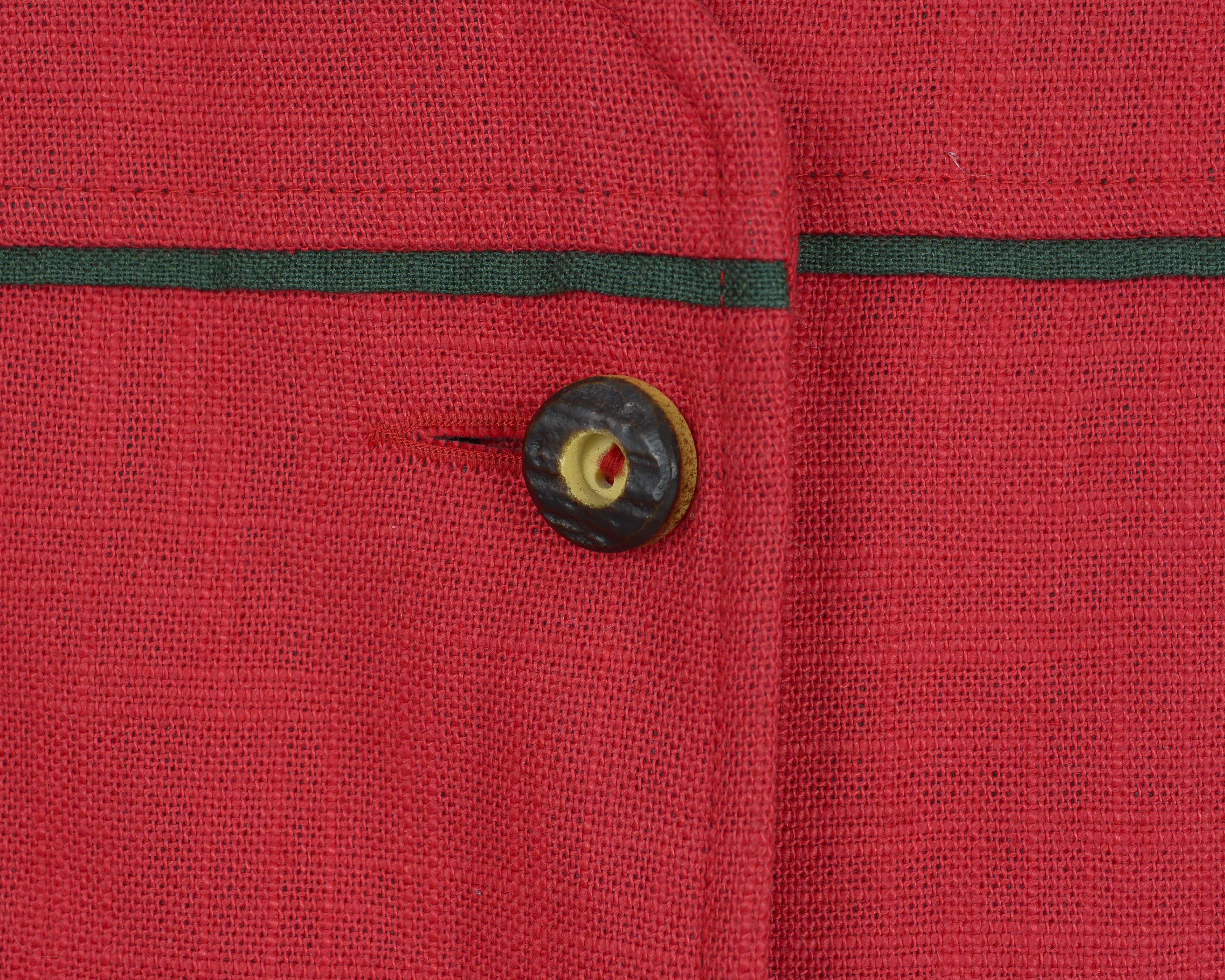 Other × Vintage Bavarian Linen Waistcoat Trachten Vest Jager Janker Tank Size L / US 10 / IT 46 - 4 Thumbnail