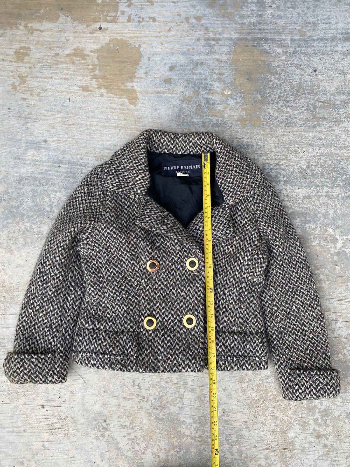 Pierre Balmain × Vintage Vintage Pierre Balmain knit wool cropped jacket Size XS / US 0-2 / IT 36-38 - 7 Thumbnail