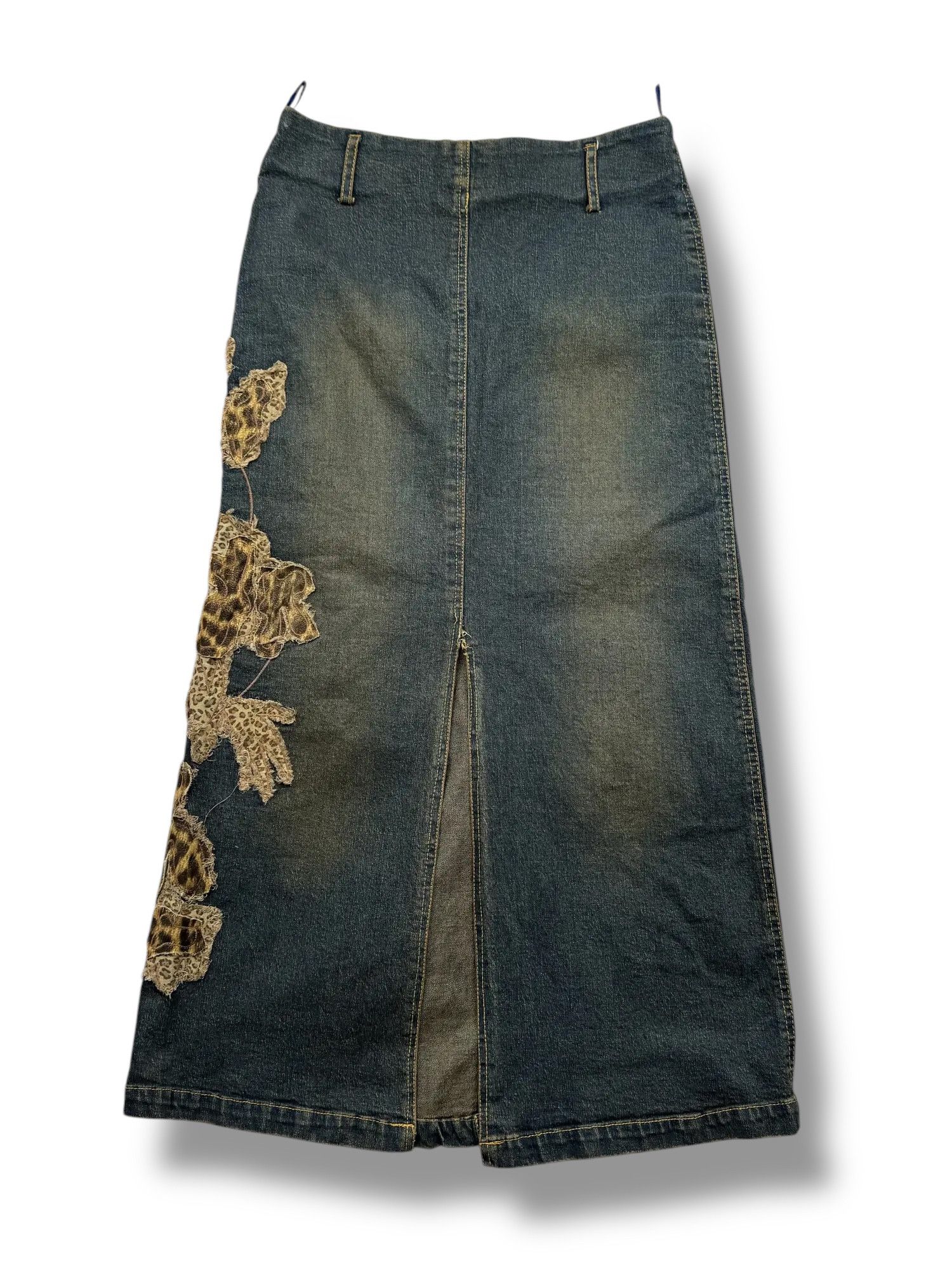 Vintage Denim Maxi Skirt From The 90s(V416) Size 27" / US 4 / IT 40 - 3 Thumbnail