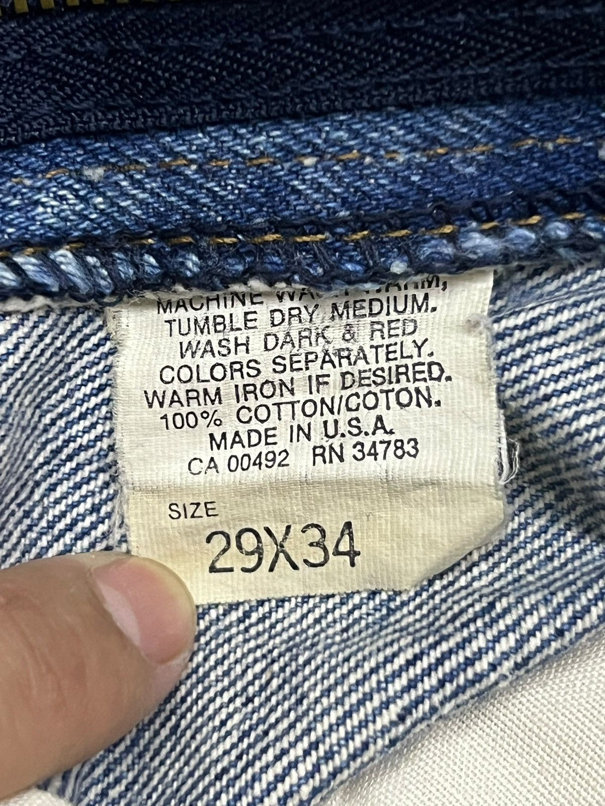 Lee Vintage 80s Lee Riders USA - Faded Wash, Distressed Denim Size US 28 / EU 44 - 13 Thumbnail