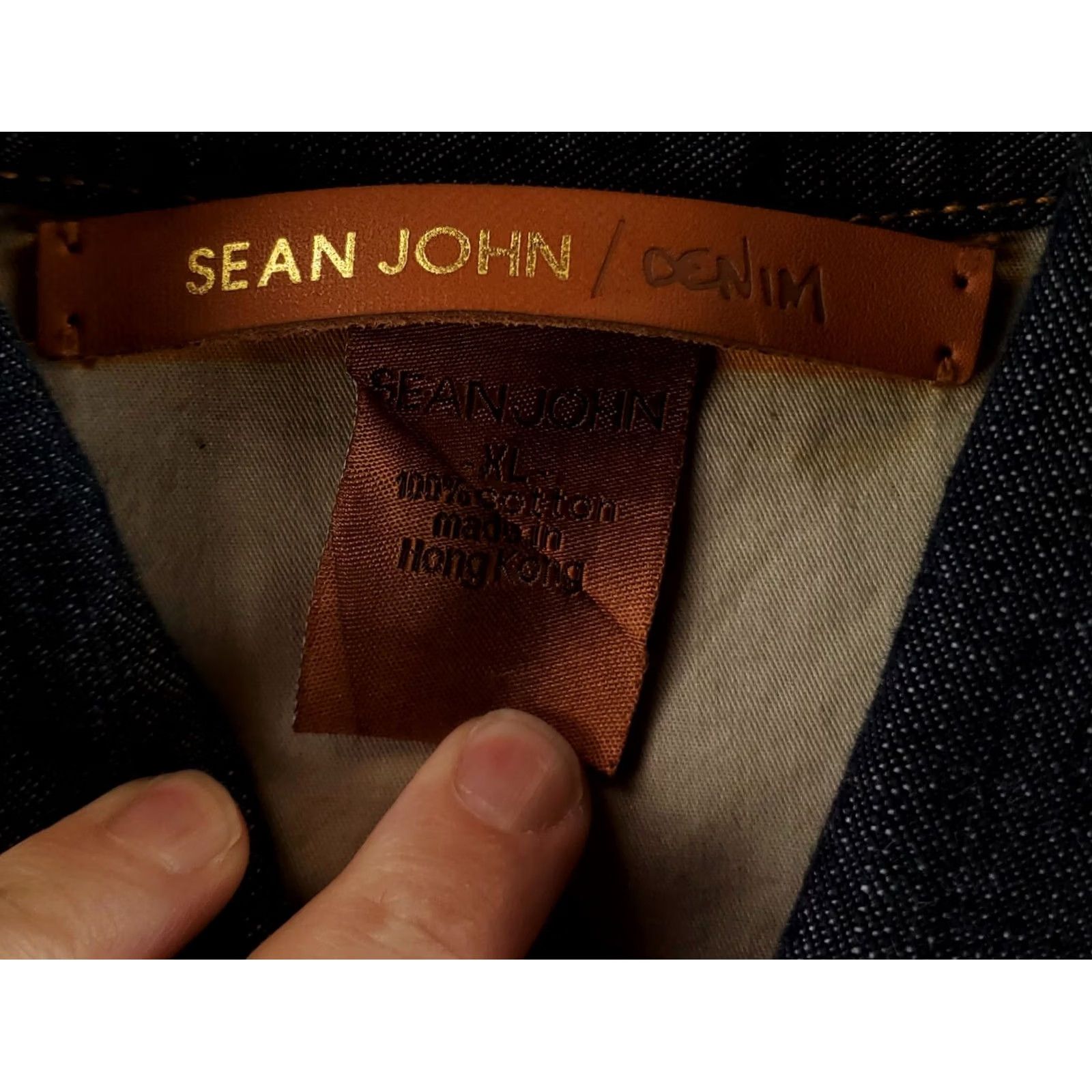 Sean John Sean Jean Denim Jacket Dark Wash Button Up Mens XL Blue Jeans Jacket Size US 36 / EU 52 - 3 Thumbnail