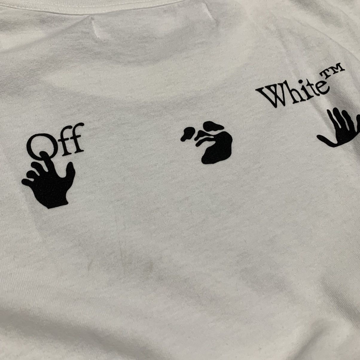 Off-White Off White Medium Hand Logo White Tee Virgil Abloh Size US M / EU 48-50 / 2 - 4 Thumbnail