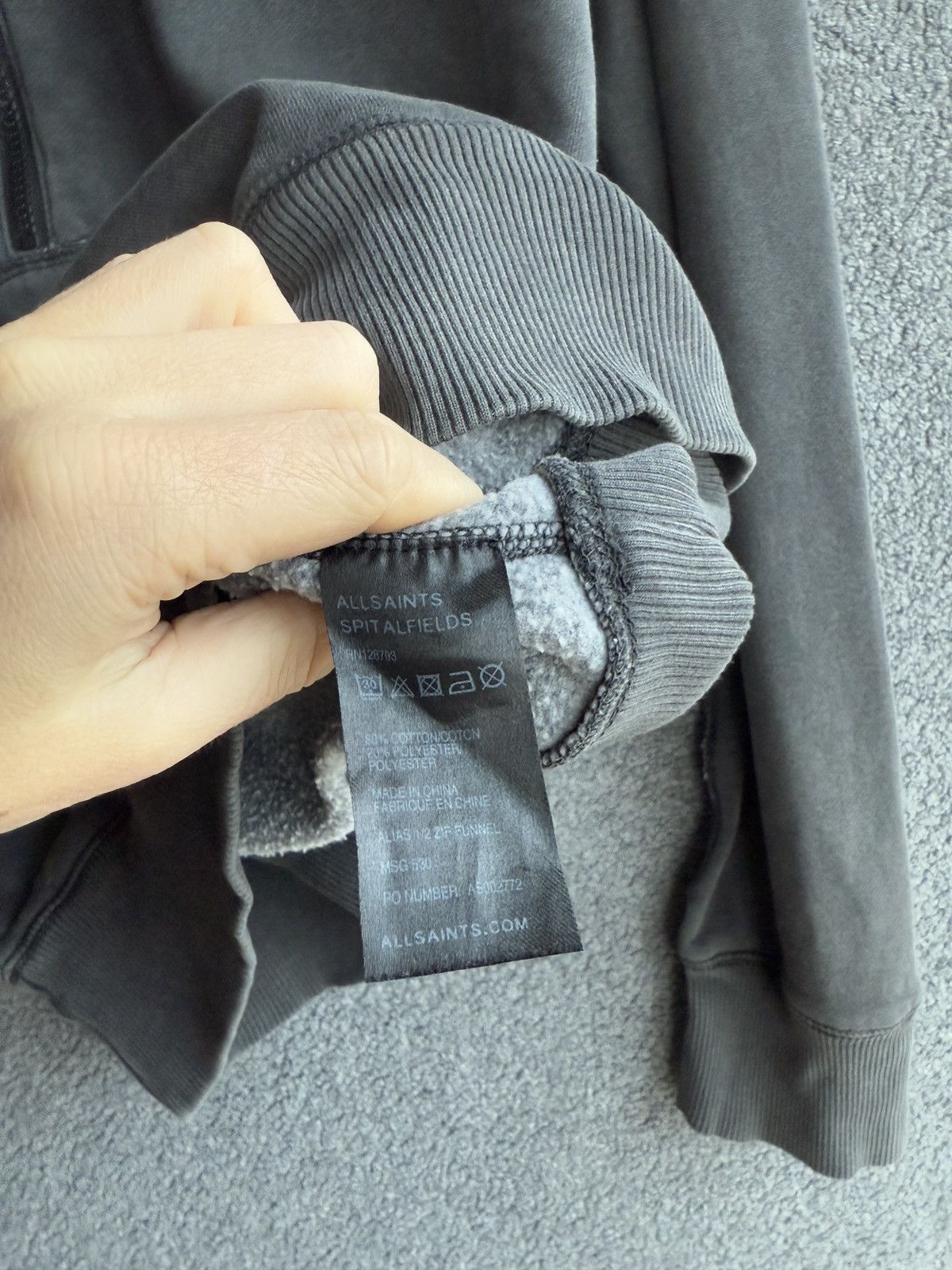 Allsaints AllSaints 1/4 Zip Hoodie Size US L / EU 52-54 / 3 - 6 Thumbnail