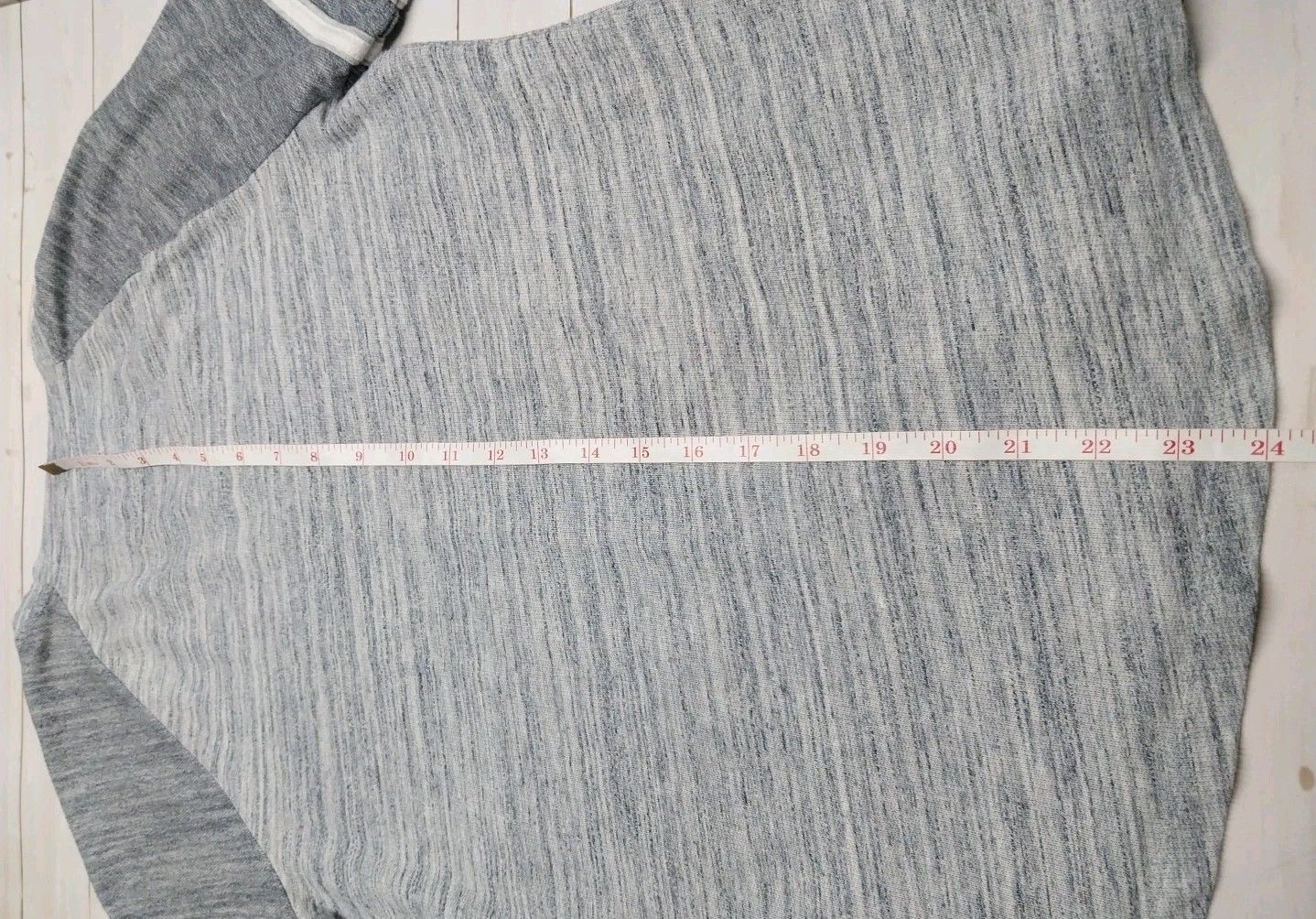 Sonoma Sonoma Womens Small Marled Gray Striped Tee Soft Casual Size S / US 4 / IT 40 - 8 Thumbnail