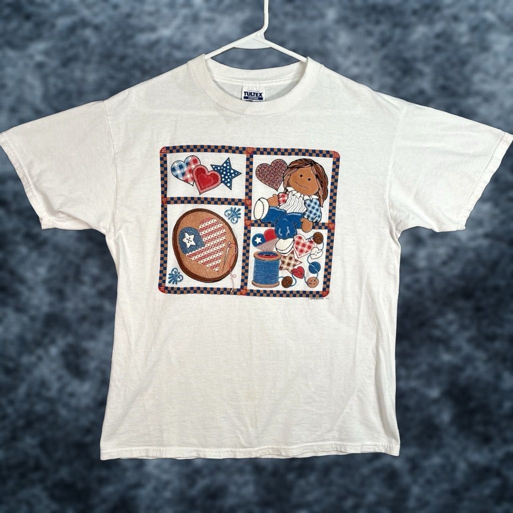 Tultex VINTAGE Tultex Knit T Shirt Adult Mens Large White Shirt Mens L White 1990s Graphic Tee Cotton Sportswear/Beach Size US L / EU 52-54 / 3 - 1 Thumbnail