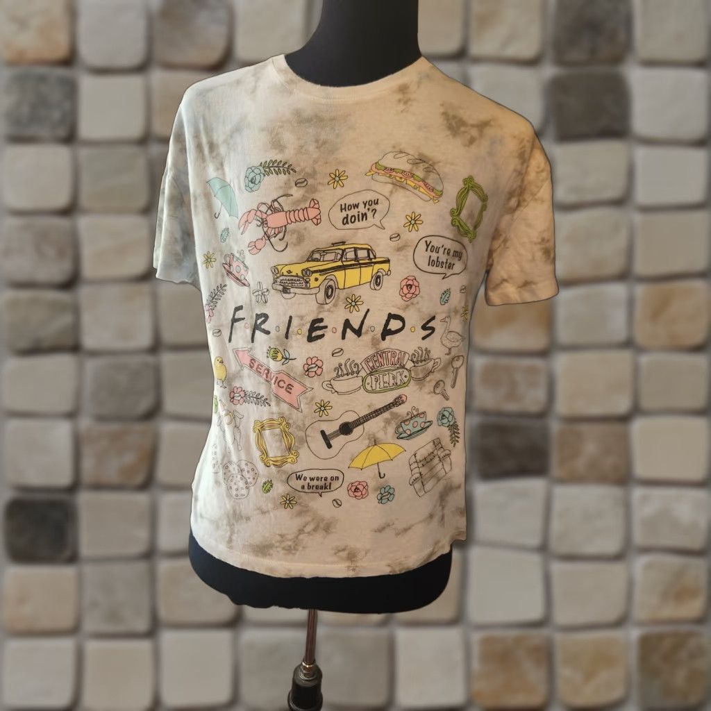 Vintage Friends T-Shirt Women's Large Gray Tie Dye How You Doin Central Perk 90s Tem theme? 90s TV Size L / US 10 / IT 46 - 1 Thumbnail