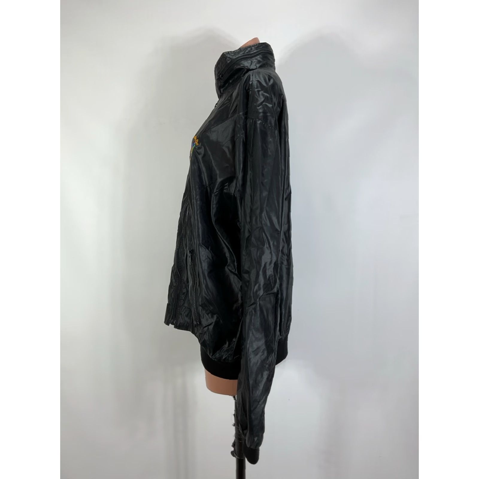 VINTAGE IZOD Club Jacket Mens 2XL Black Full Zip Athletic Windbreaker Outdoor Golf Jacket (2XL)