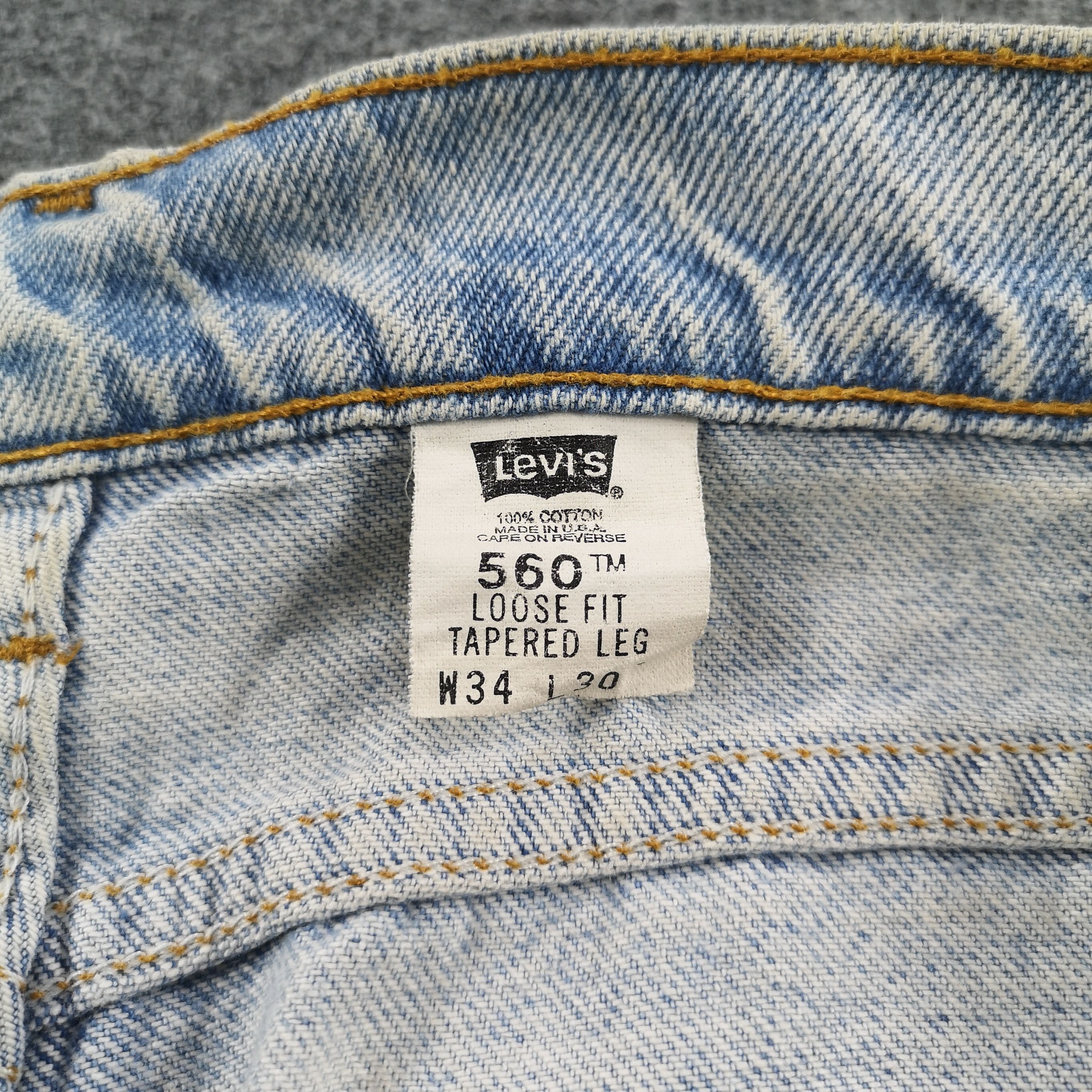 Levi's × Vintage Vintage Light Wash Levis 560 Orange Tab Jeans -JM1070 Size US 34 / EU 50 - 10 Thumbnail
