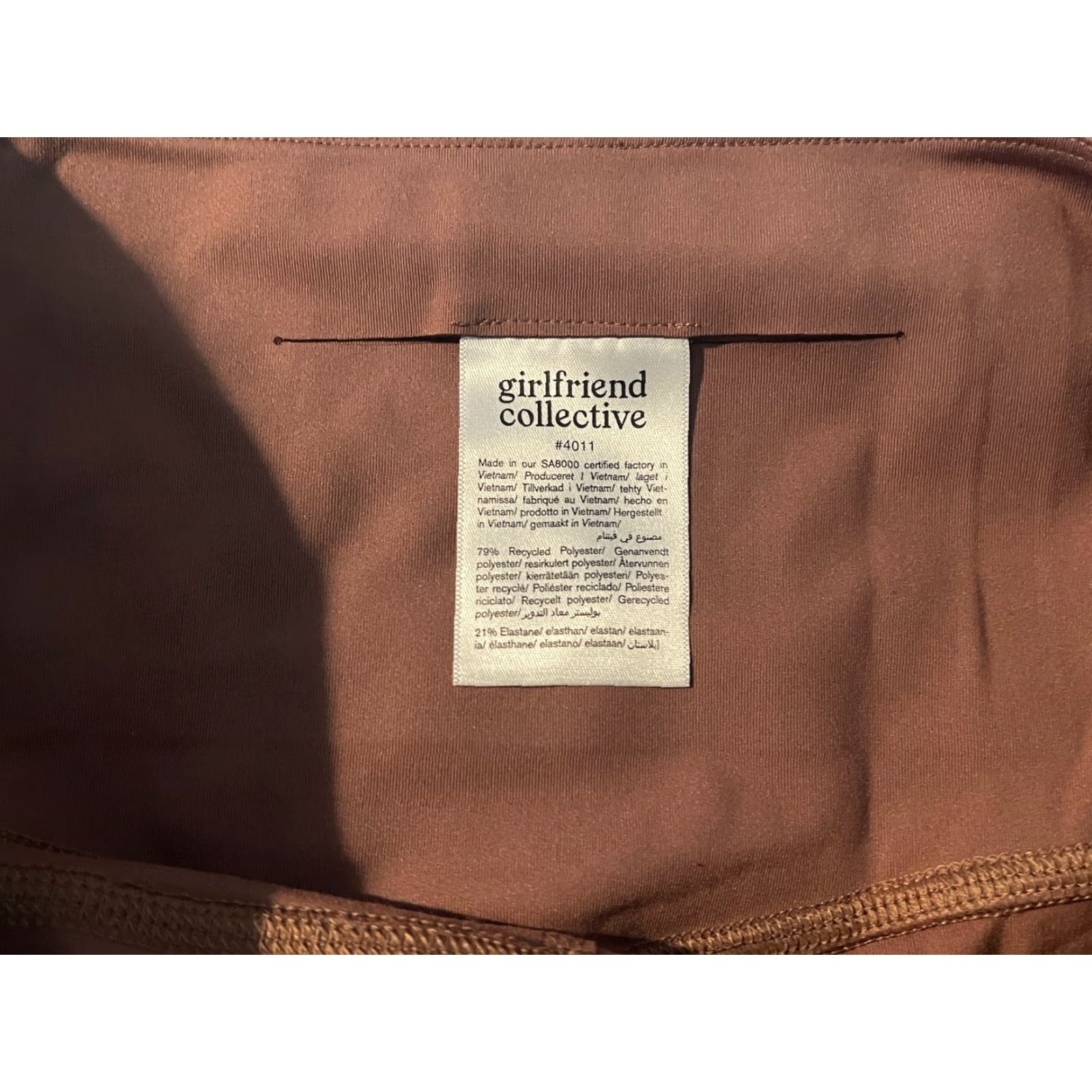 Girlfriend Collective VINTAGE Girlfriend Collective High Rise Biker Shorts 2XL Burnt Orange Women's Size 40" / US 18 - 2 Thumbnail