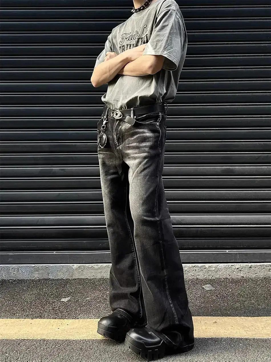 Japanese Brand Retro distressed black jeans Size US 32 / EU 48 - 2 Thumbnail