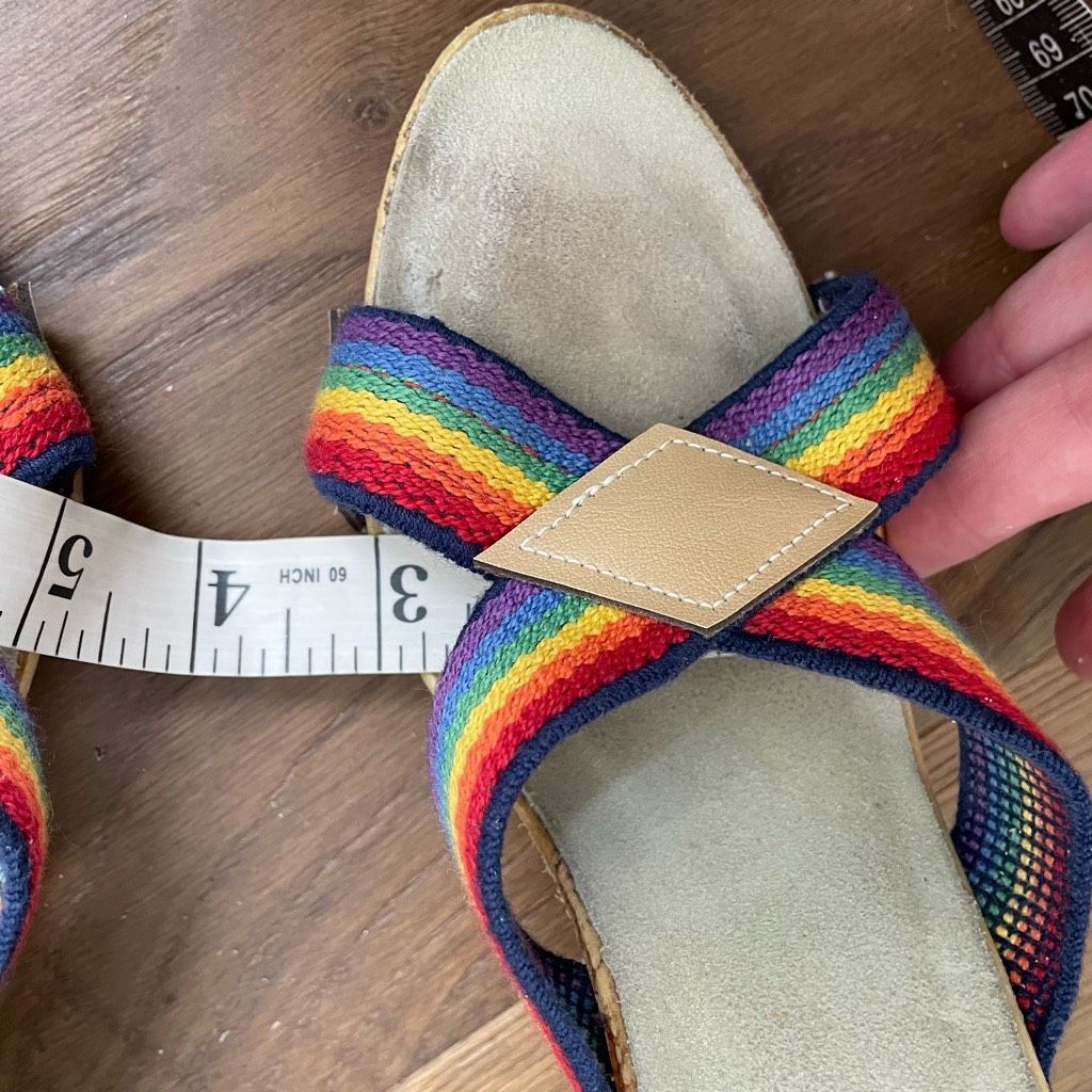 Vintage Vintage 70s 80s Rapallo Rainbow Wedge Mules Heels 7 38 Size US 7 / IT 37 - 12 Thumbnail