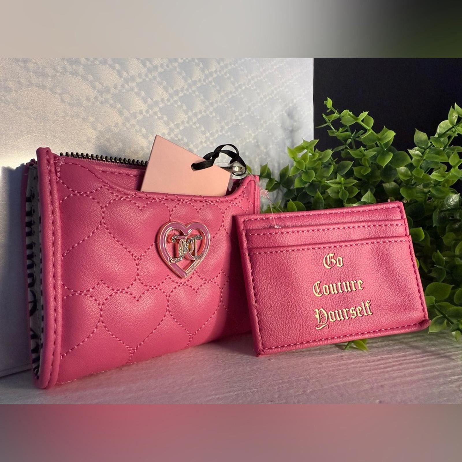 Juicy Couture Juicy Couture Pink Heart Quilted Wallet and Cardholder NWT Size ONE SIZE - 1 Thumbnail