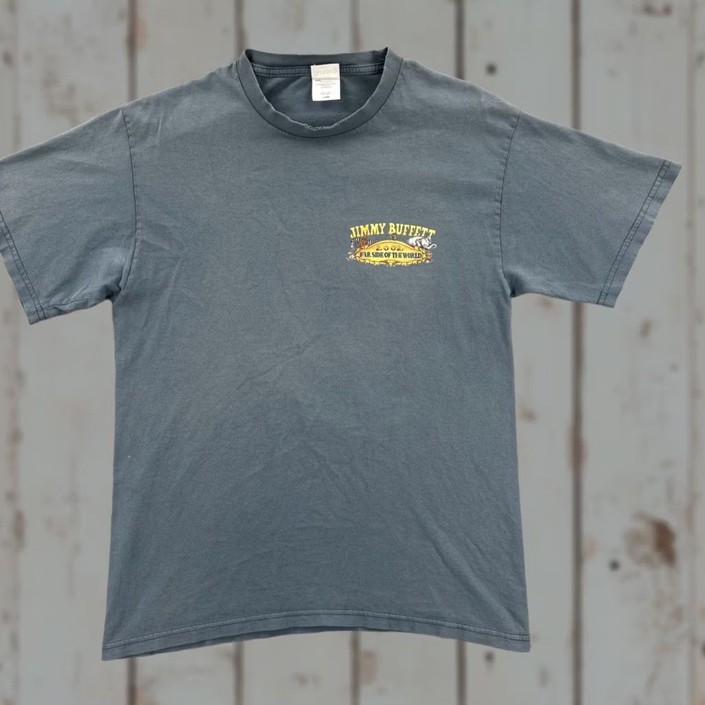 Vintage VINTAGE Sundog Men’s T-Shirt Graphic Print 2002 Jimmy Buffet Far Side Of The World Concert Tour Tee L Blue Mens Regular Short Sleeve Crew Neck Size US L / EU 52-54 / 3 - 1 Thumbnail