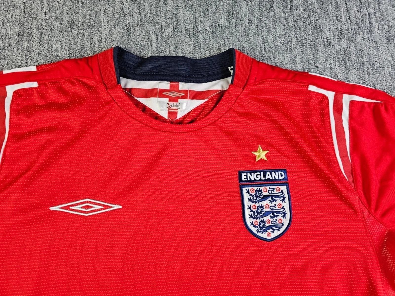 Umbro Umbro England 2004-06 Away Jersey Red Euro 2004 World Cup L Size US L / EU 52-54 / 3 - 2 Thumbnail