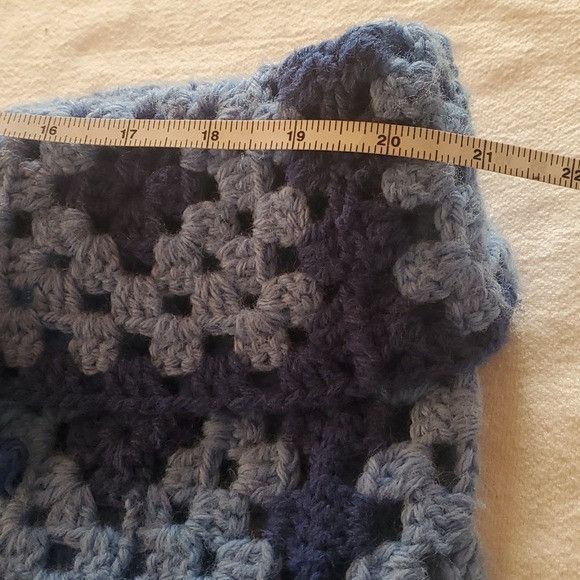 Handmade Handmade Upcycled Crocheted Blue Granny Square 2 pc Sz Ĺ-XL Size XL / US 12-14 / IT 48-50 - 11 Thumbnail