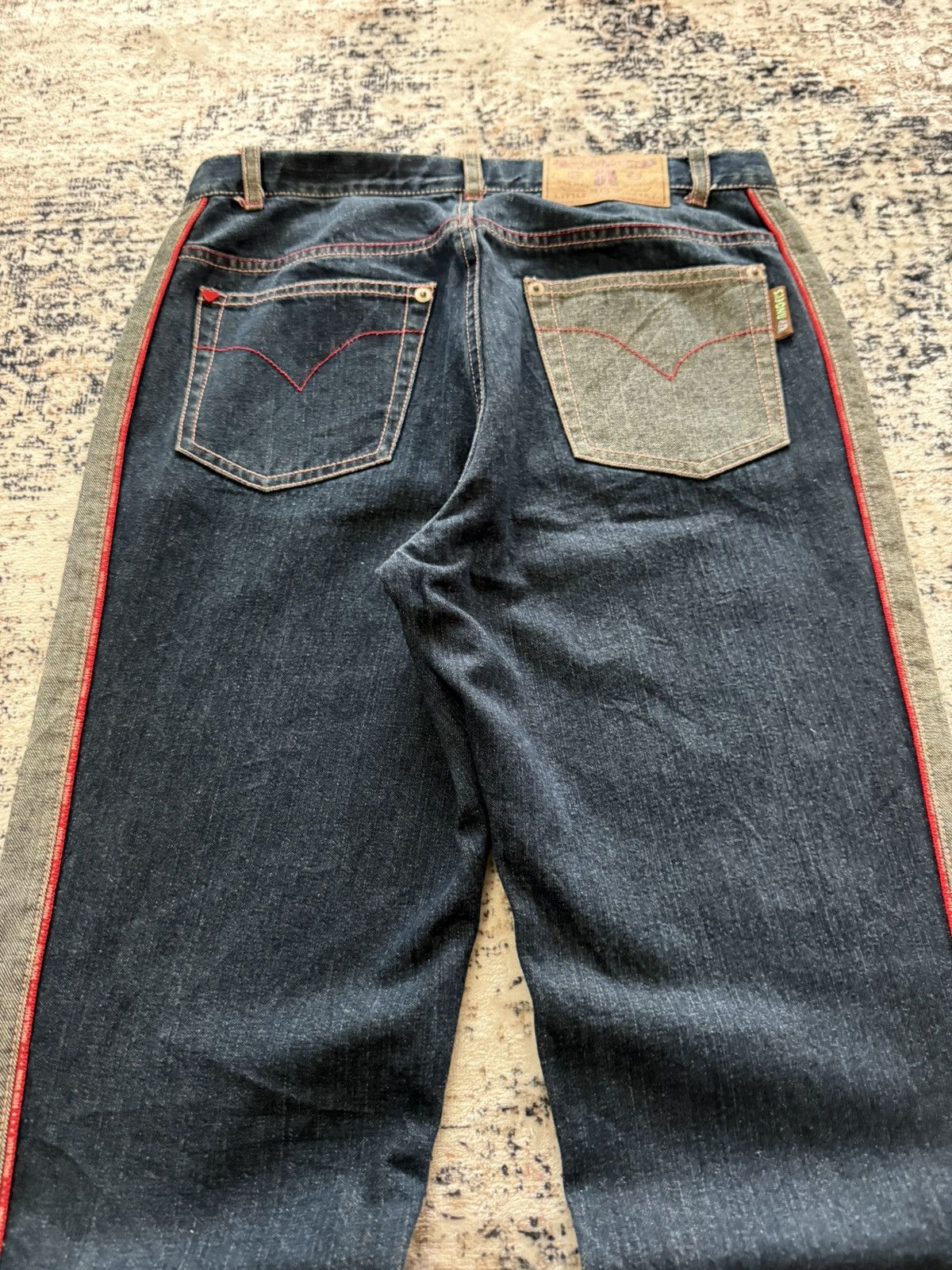 Hysteric Glamour 2000s Angel Blue Kawaii Side Panel Patched Flared Jeans Y2K Size US 28 / EU 44 - 13 Thumbnail