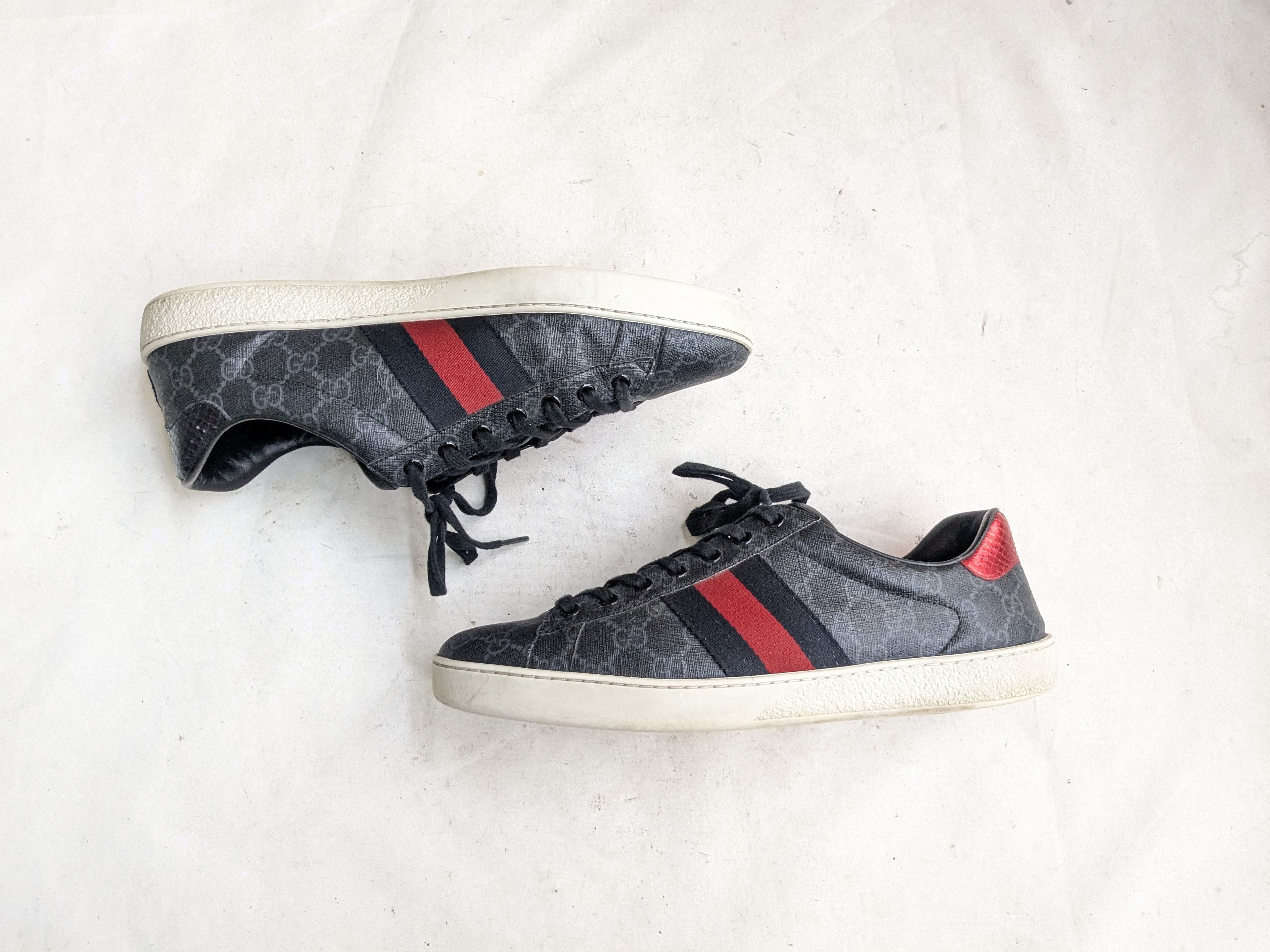 Gucci Gucci Ace Sneakers Monogram 10.5 Canvas GG Low Top Leather Size US 10.5 / EU 43-44 - 1 Thumbnail
