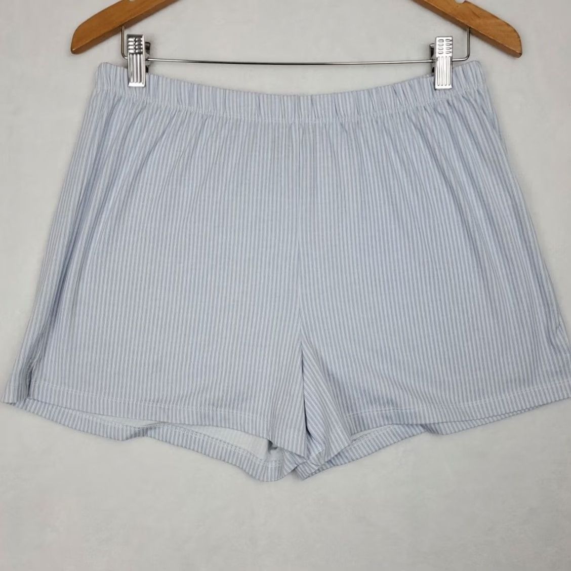 Vintage Como Sleep Shorts Blue Striped Modal Blend Bow Womens M Pajama Intimates Size 32" / US 10 / IT 46 - 3 Thumbnail