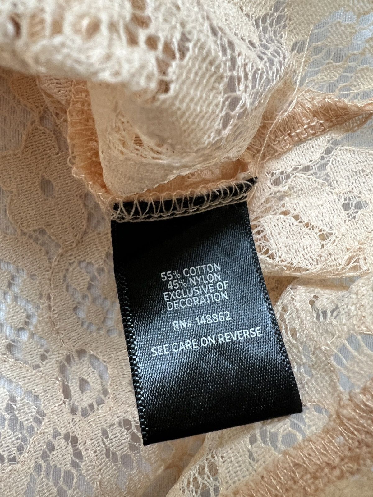 Torrid torrid Beige Lace V-Neck Long Sleeve Blouse Size L / US 10 / IT 46 - 6 Thumbnail