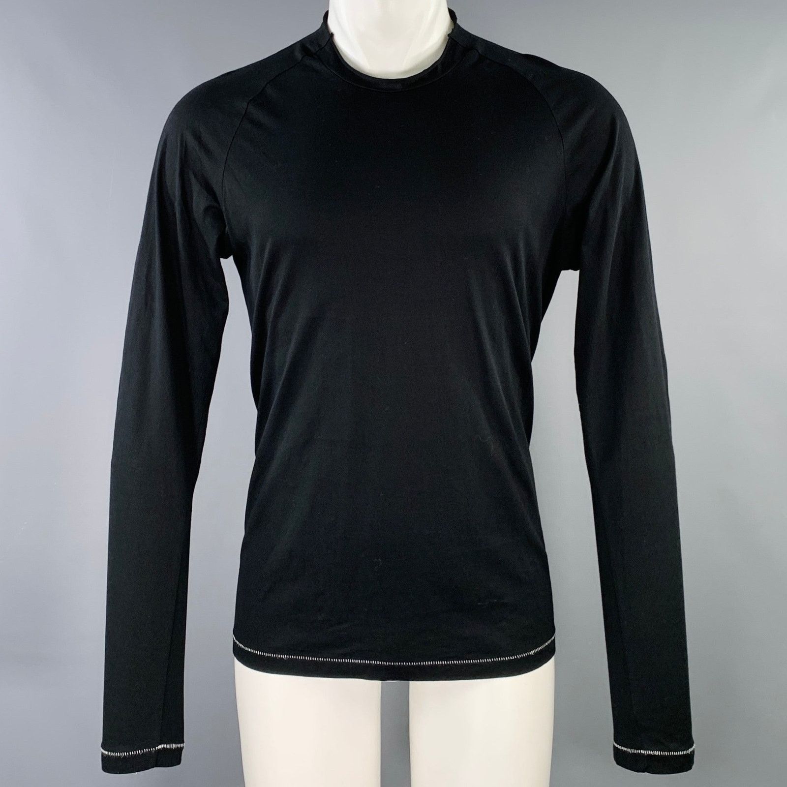 The Viridi-anne THE VIRIDI-ANNE M Black Cotton Crew Neck Long Sleeve T-shirt Size US M / EU 48-50 / 2 - 1 Thumbnail