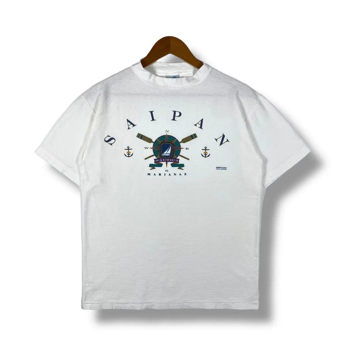 Vintage Vintage 90's SAIPAN MARIANAS Nautica Sailing Tee Shirt Size US M / EU 48-50 / 2 - 1 Thumbnail
