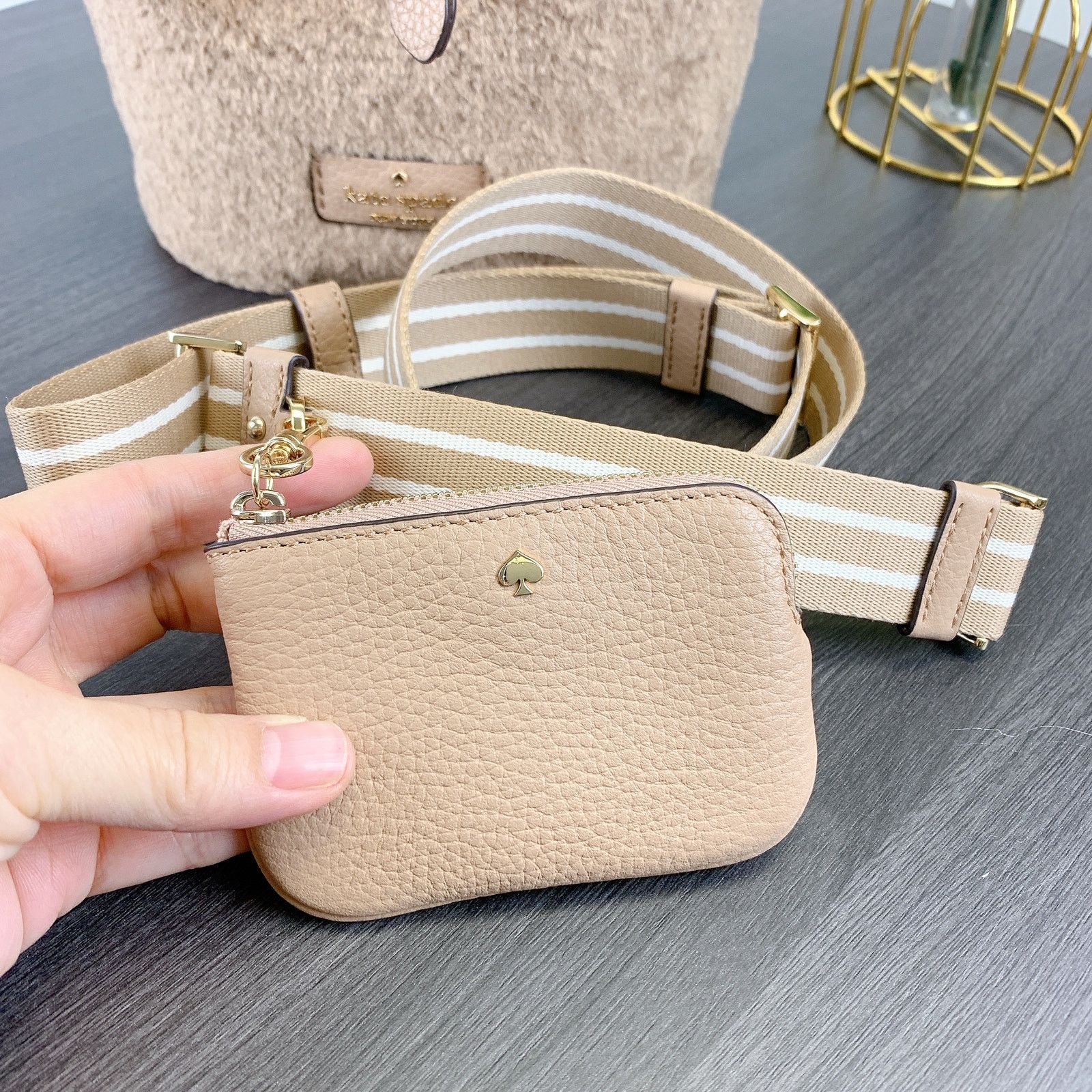 Kate Spade kate spade KI892 Rosie Faux Fur Small Bucket Bag IN Light Size ONE SIZE - 7 Thumbnail