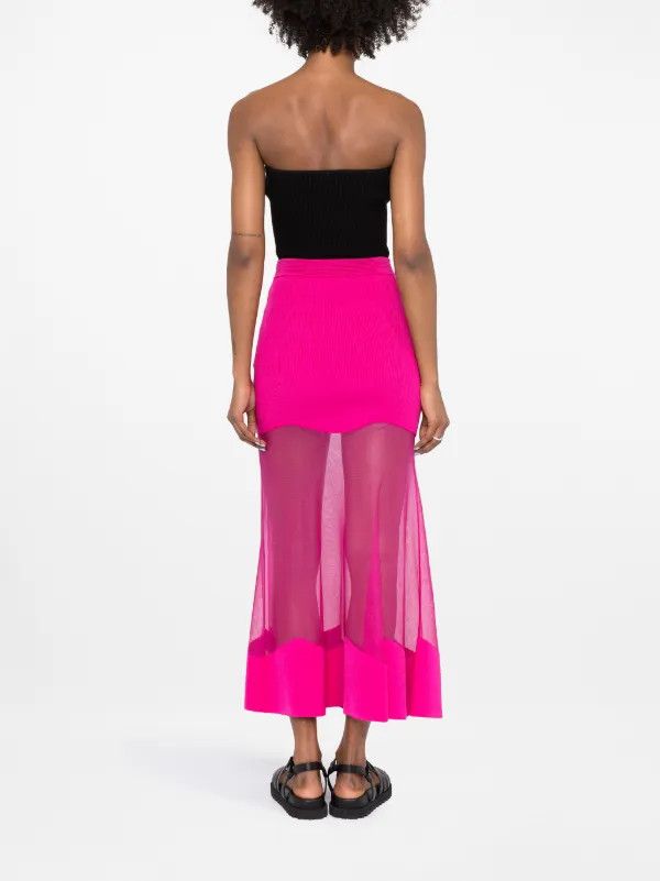 Alexander McQueen o1y0325 Maxi Skirt in Fuchsia Size 28" / US 6 / IT 42 - 3 Thumbnail