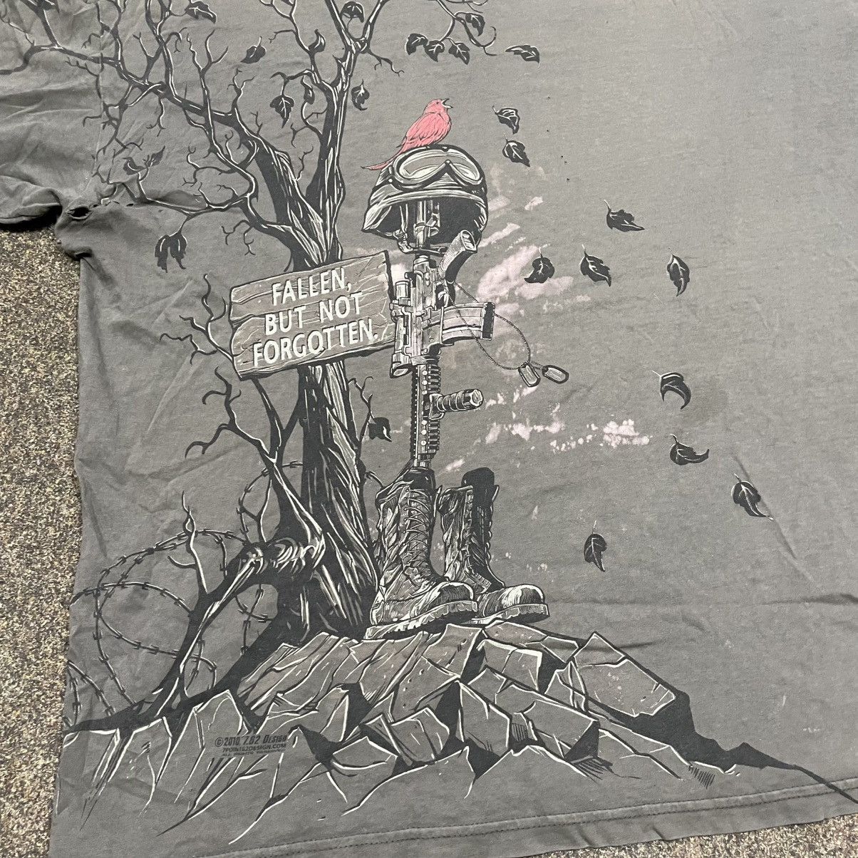 Band Tees “Fallen But Not Forgotten” Memorial Tee – War Vintage Fade Size US XL / EU 56 / 4 - 3 Thumbnail