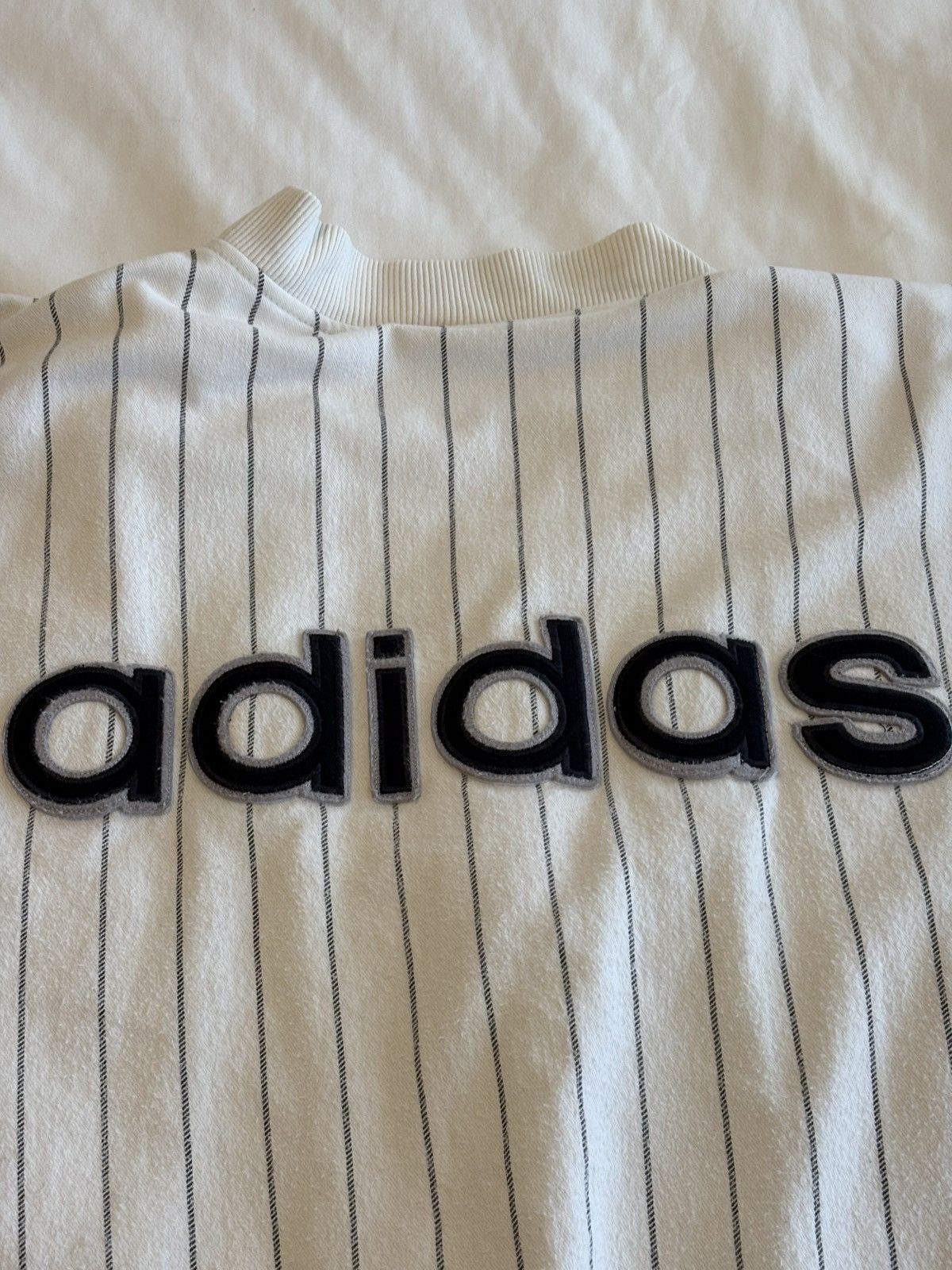 Adidas × Vintage Vintage Adidas Pinstripe Jacket 80’s/90’s Vintage Size US L / EU 52-54 / 3 - 10 Thumbnail