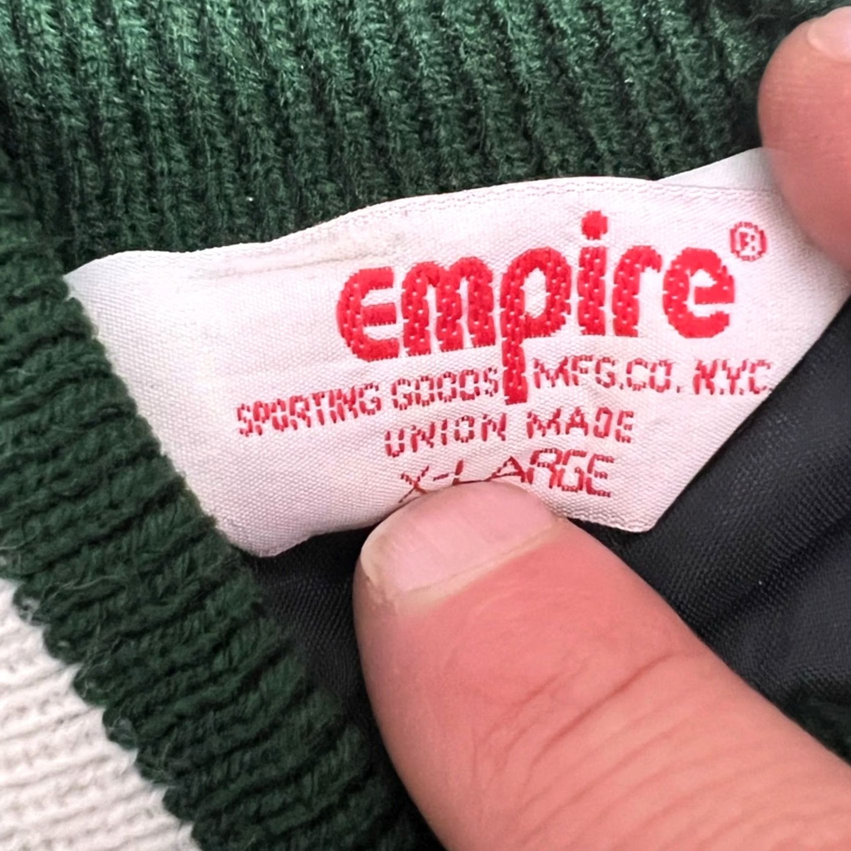 Vintage VINTAGE Empire Union Made Holy Cross Football Letterman Jacket Wool Leather 90’s Size US XL / EU 56 / 4 - 7 Thumbnail