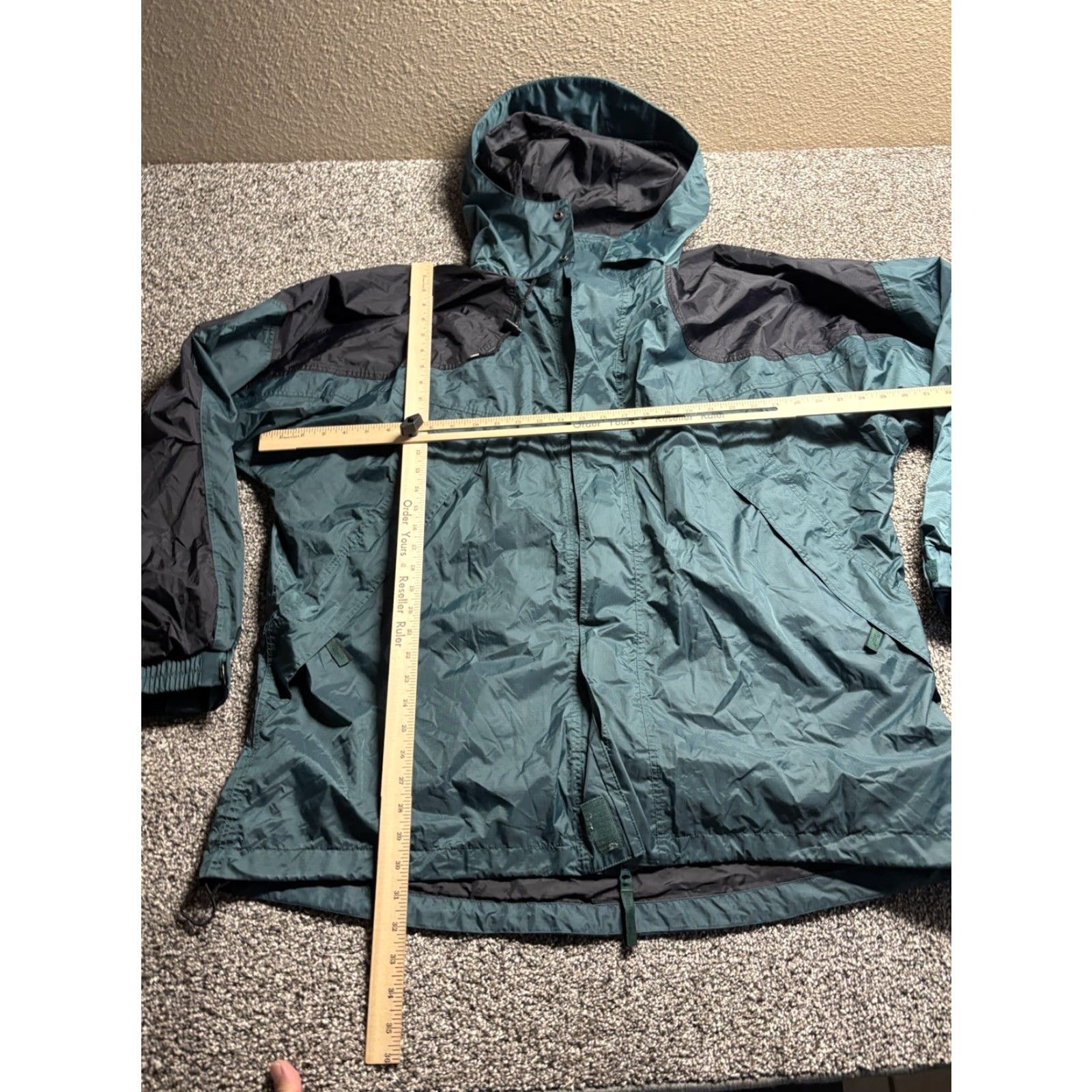 Bass Pro Shops Bass Pro Shops Jacket Mens 3XL Hooded Nylon Rain Coat Fishing Rain Coat Zip Pockets Water Resistant Weathergear Outdoor Full Zip Lined Green Nylon Size US XXL / EU 58 / 5 - 3 Thumbnail