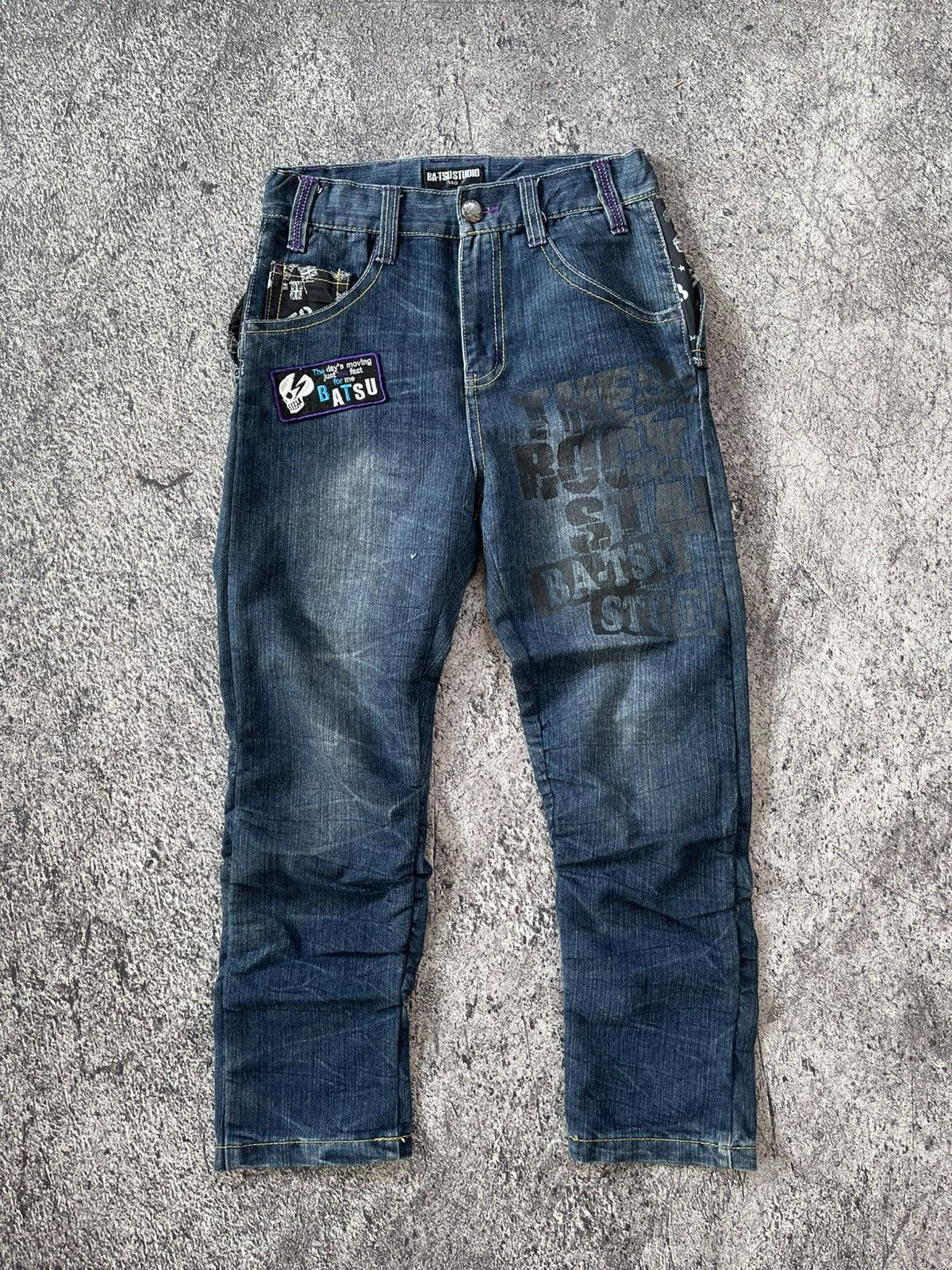 Japanese Brand Y2k Ba-tsustudio ifsixwasnine style skull Size US 26 / EU 42 - 1 Thumbnail