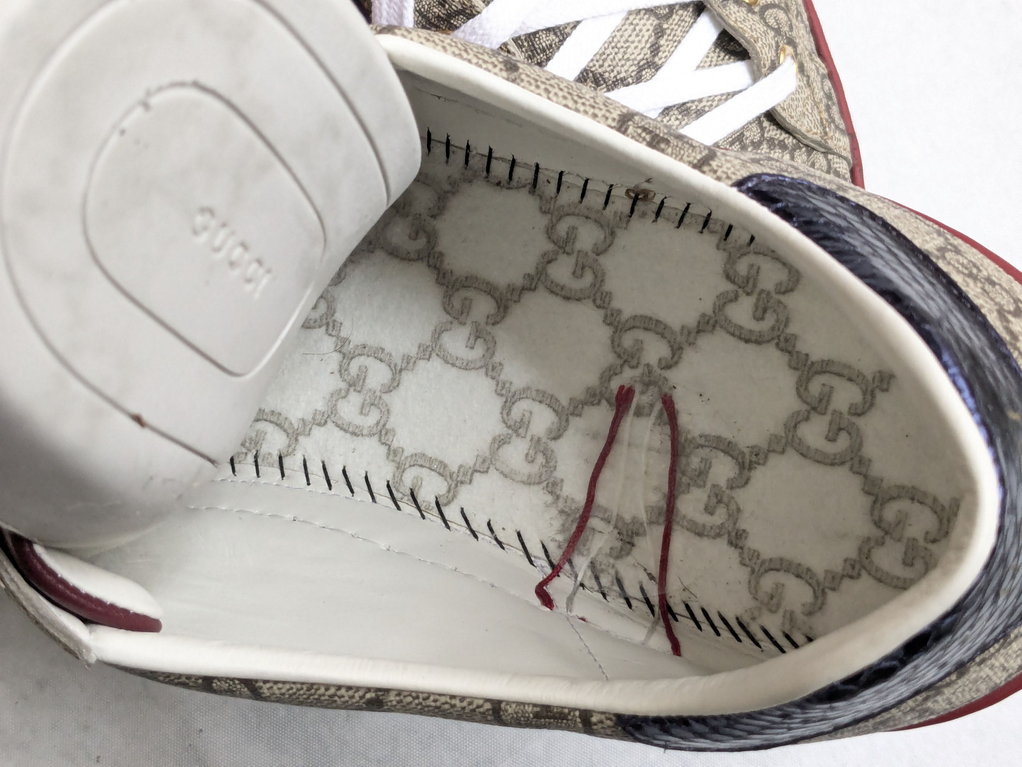 Gucci Gucci Ace Supreme Sneakers 12.5 Monogram Logo Red Size US 12.5 / EU 45-46 - 6 Thumbnail
