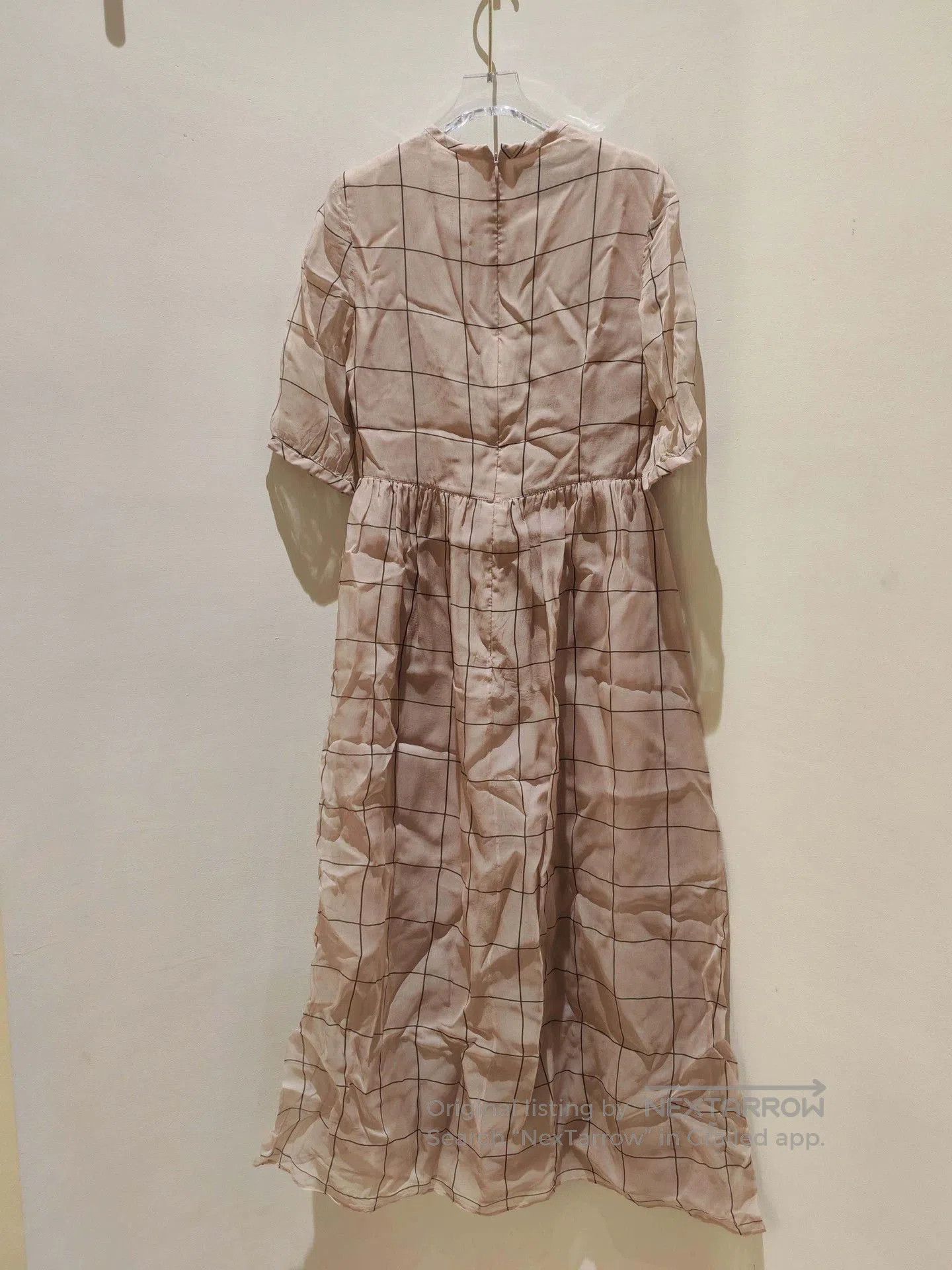 valentino beige dress Valentino // Beige Ruffled Floral Dress – VSP Consignment main image 1