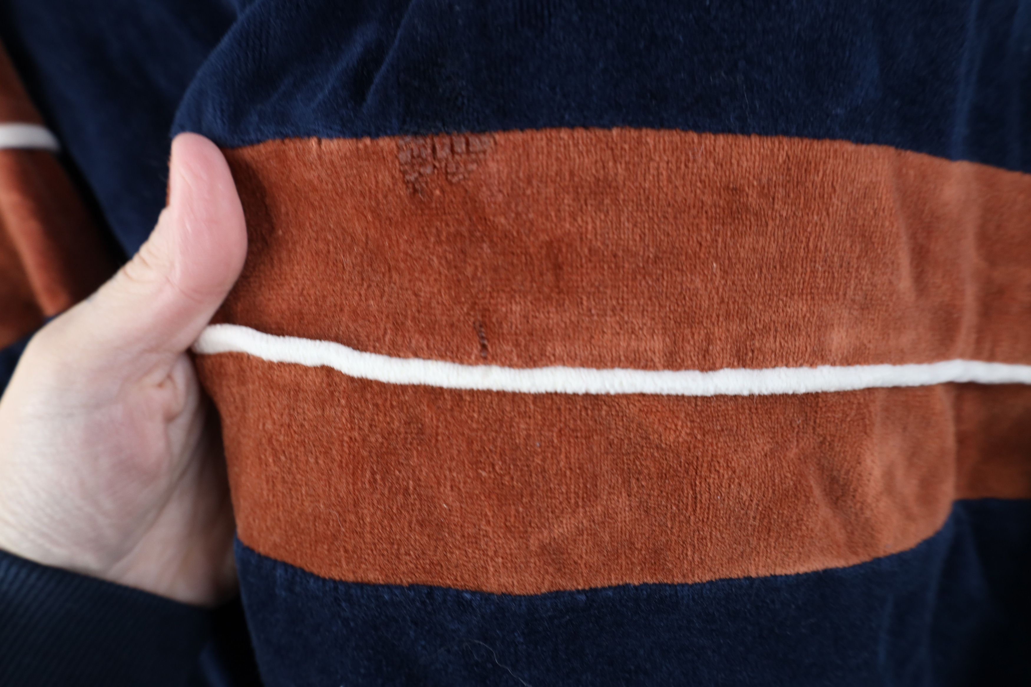 Vintage Vintage 90s Streetwear Block Velour Long Sleeve Rugby Polo Size US XL / EU 56 / 4 - 5 Thumbnail