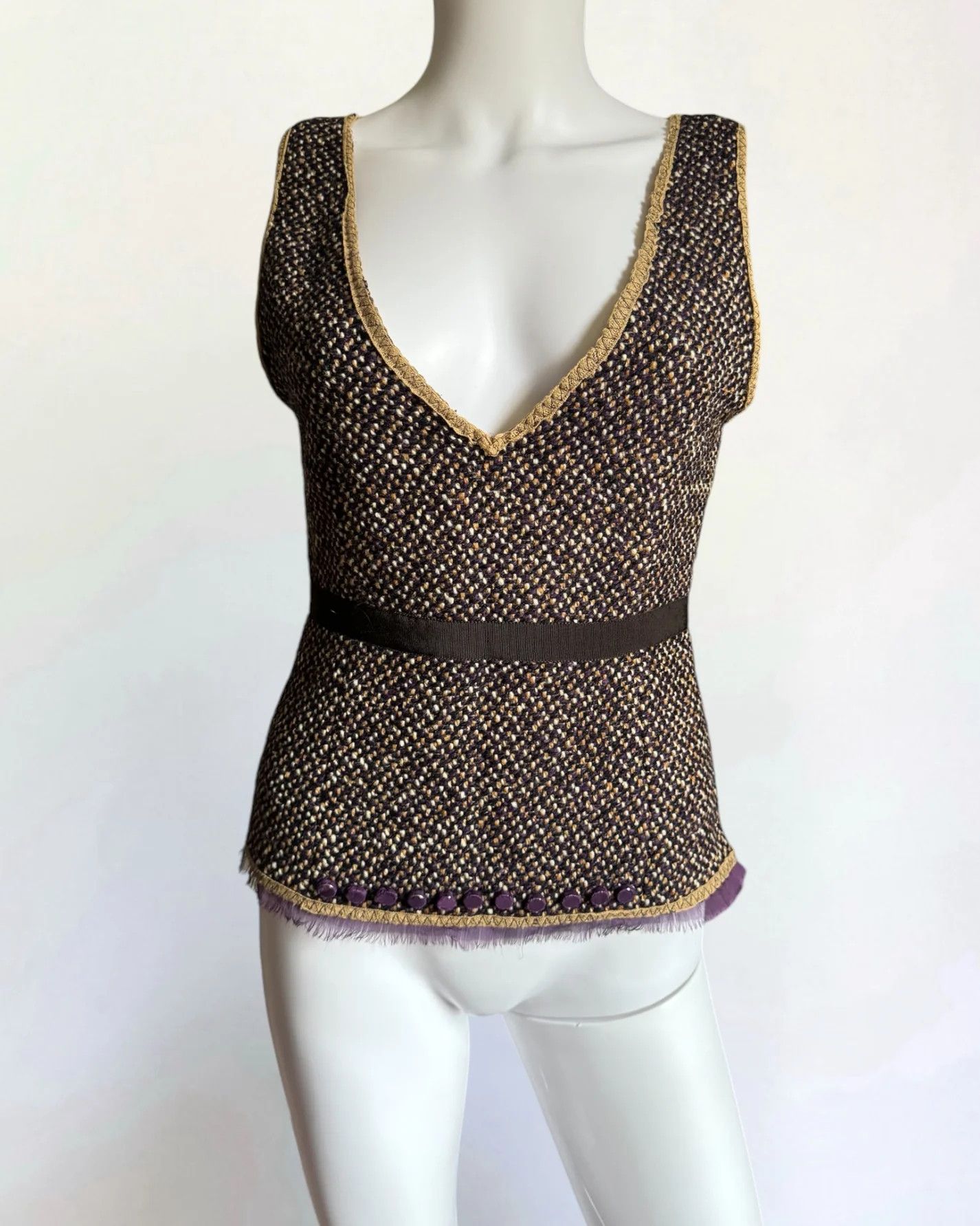 Prada Prada Tweed Wool Top, FW 2000 Size S / US 4 / IT 40 - 2 Thumbnail