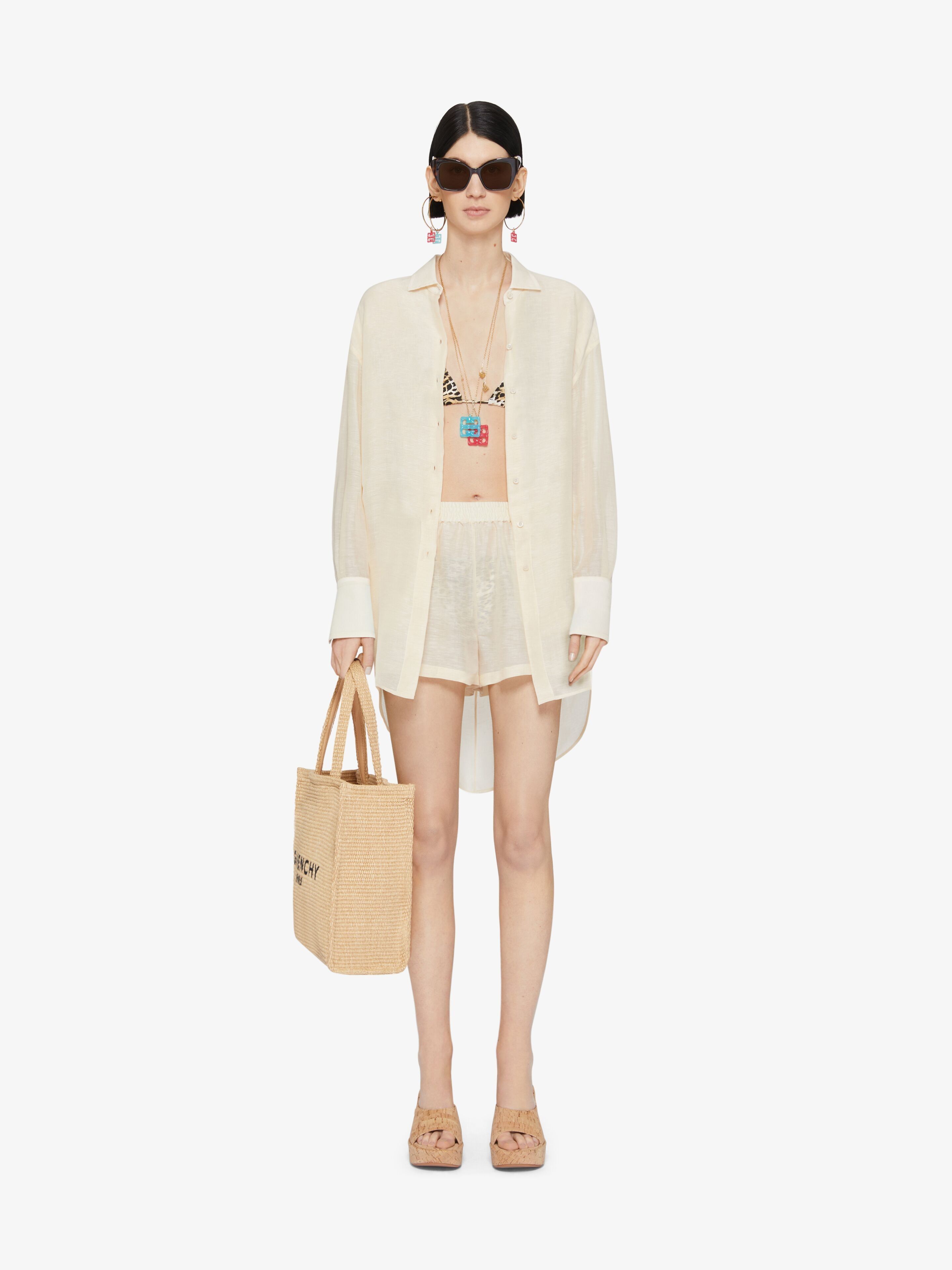Givenchy o1w1db10825 Draped Back Long Shirt in Ivory Size XS / US 0-2 / IT 36-38 - 2 Thumbnail