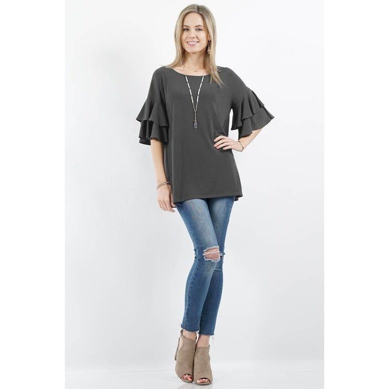 Other ASHGREY DOUBLE LAYER RUFFLE SLEEVE BOAT NECK TUNIC Size S / US 4 / IT 40 - 1 Preview