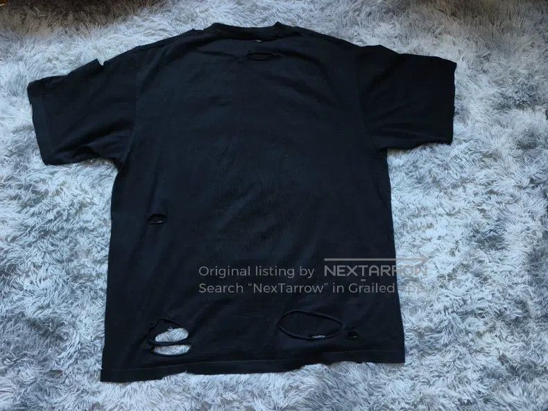 Balenciaga Balenciaga Black Wormhole Destroyed Short Sleeve T-Shirt Size US S / EU 44-46 / 1 - 2 Thumbnail