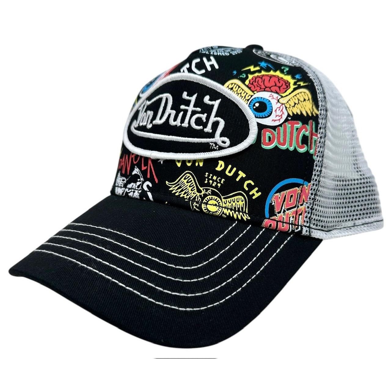 Von Dutch Von Dutch Trucker Hat Black Flying Eyeball Jax Snapback Cap Size ONE SIZE - 1 Thumbnail