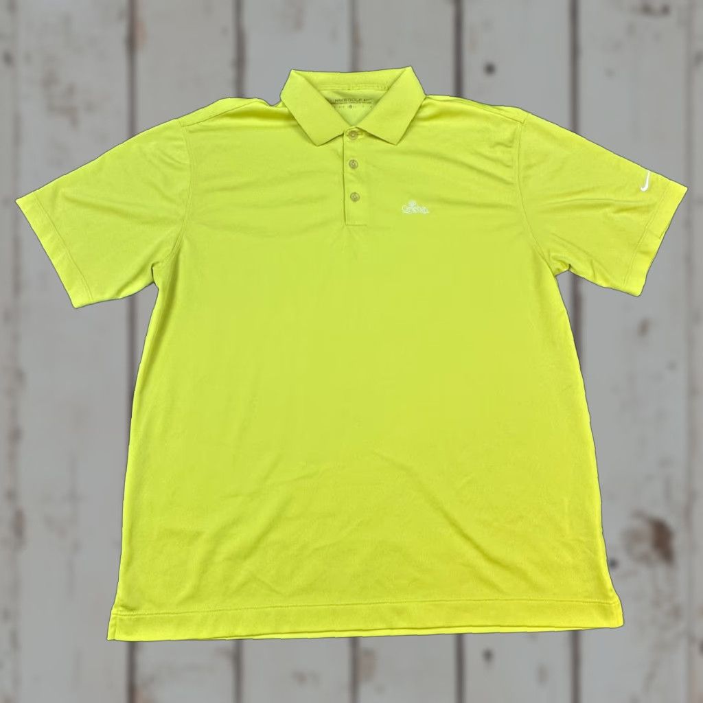 Nike Nike Dri-Fit Golf Shirt Mens Large Yellow Embroidered Swoosh Resort Oglebay Polo Shirt Size US L / EU 52-54 / 3 - 1 Thumbnail