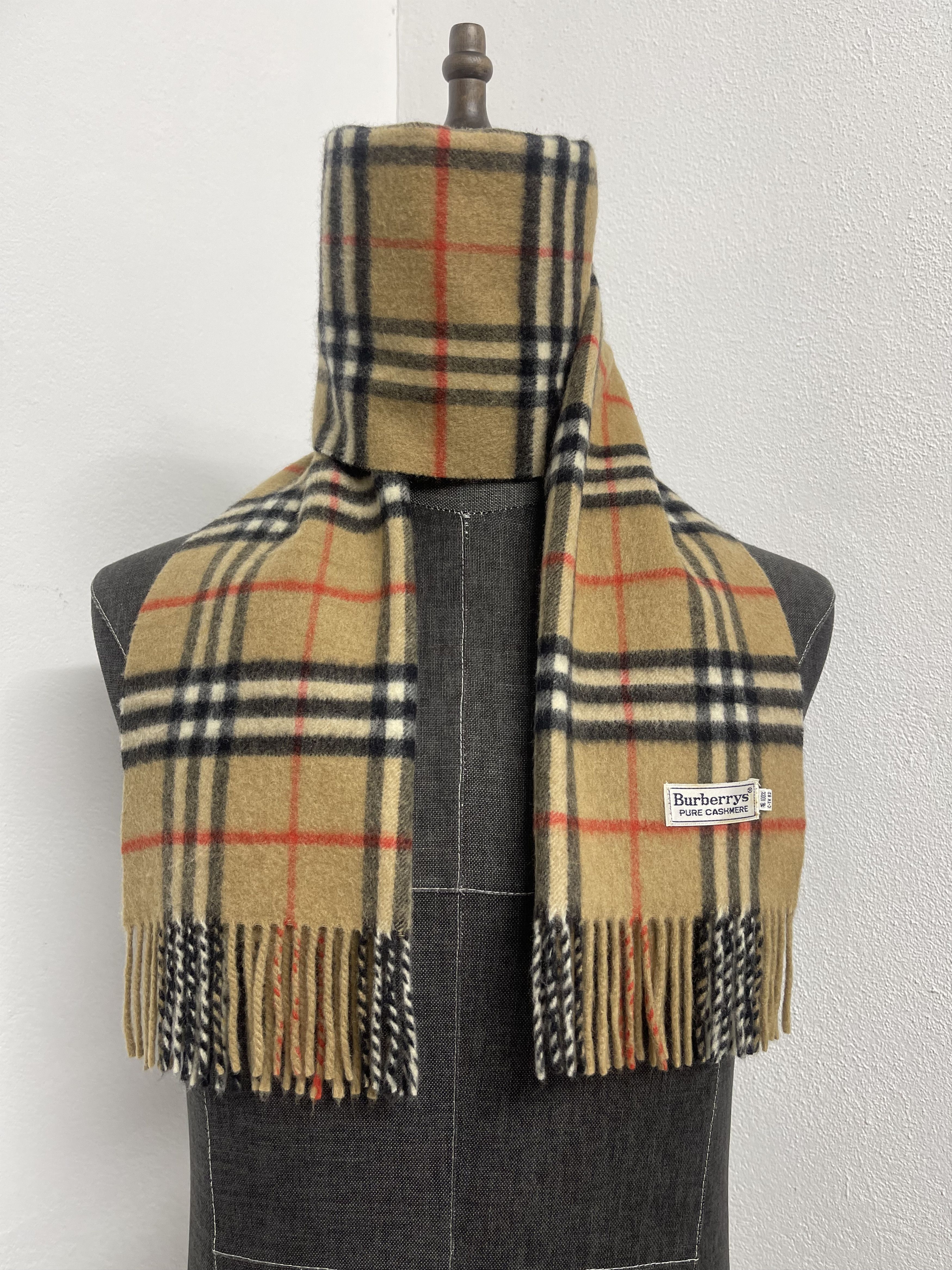 Burberry Vintage Burberrys Checkered Cashmere Scarf / Muffler - 6233 Size ONE SIZE - 3 Thumbnail