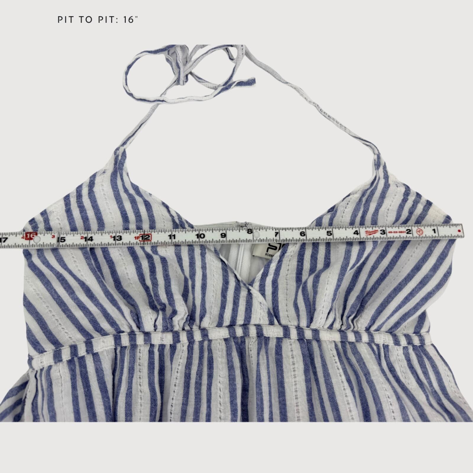 Other Robert Rodriguez Linen Striped Maxi Dress 8 Size M / US 6-8 / IT 42-44 - 7 Thumbnail