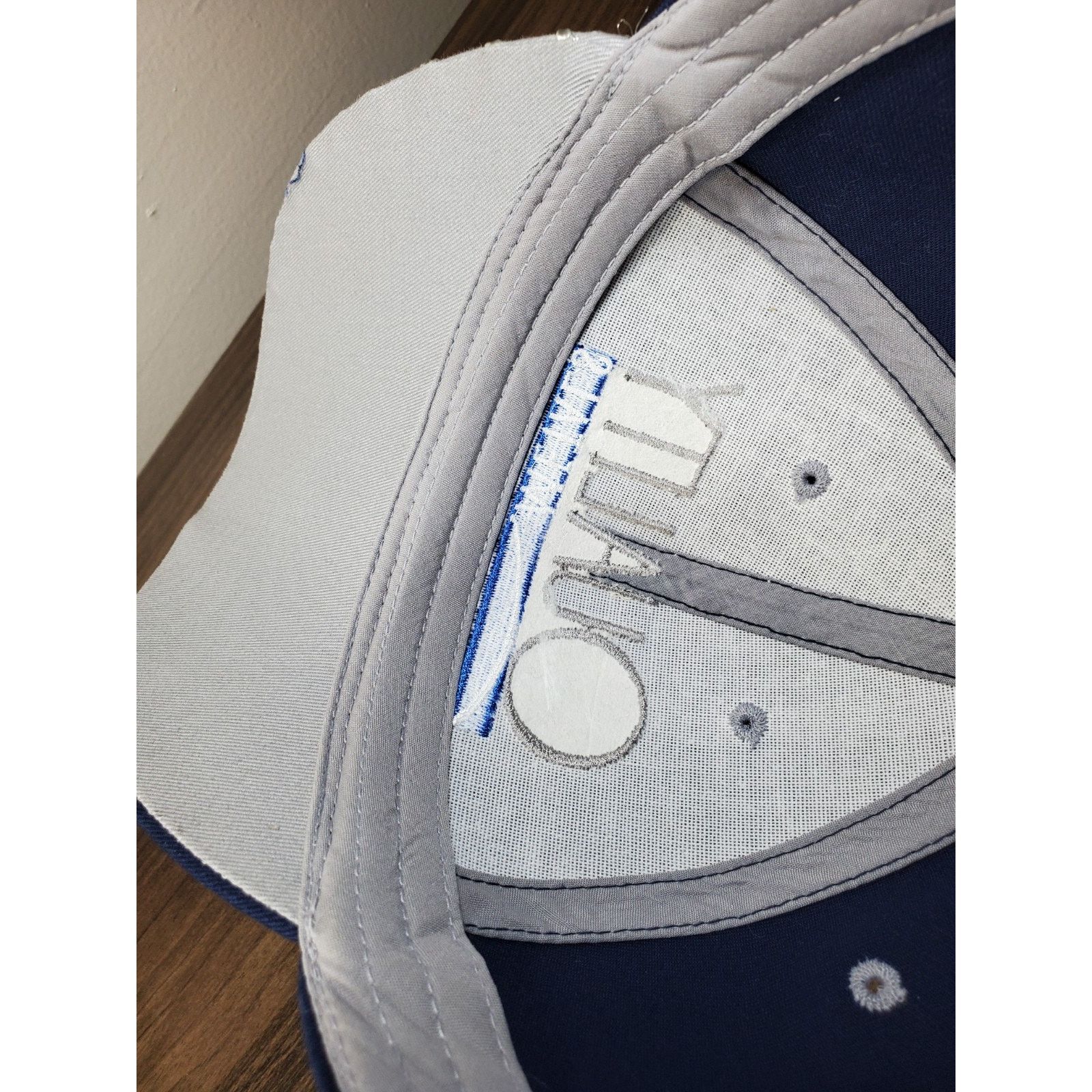 Vintage QUALITY METALS Hat Diamond Plate Baseball Cap Blue & Chrome Size ONE SIZE - 11 Thumbnail