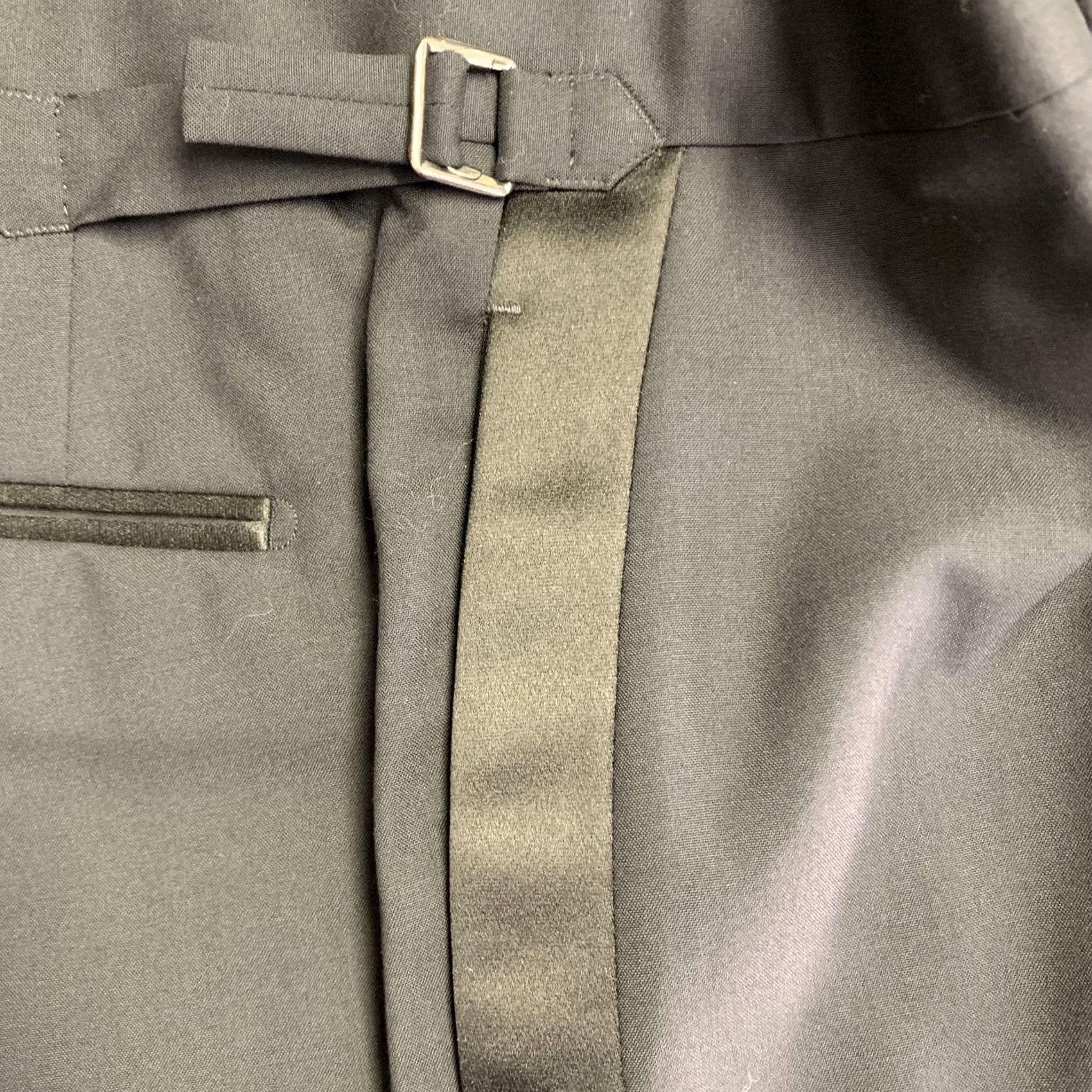 Tom Ford TOM FORD Dress Pants Navy Wool Flat Front Side Tabs Zip Fly 36 Mens Italy Inseam 32 Size US 36 / EU 52 - 5 Thumbnail