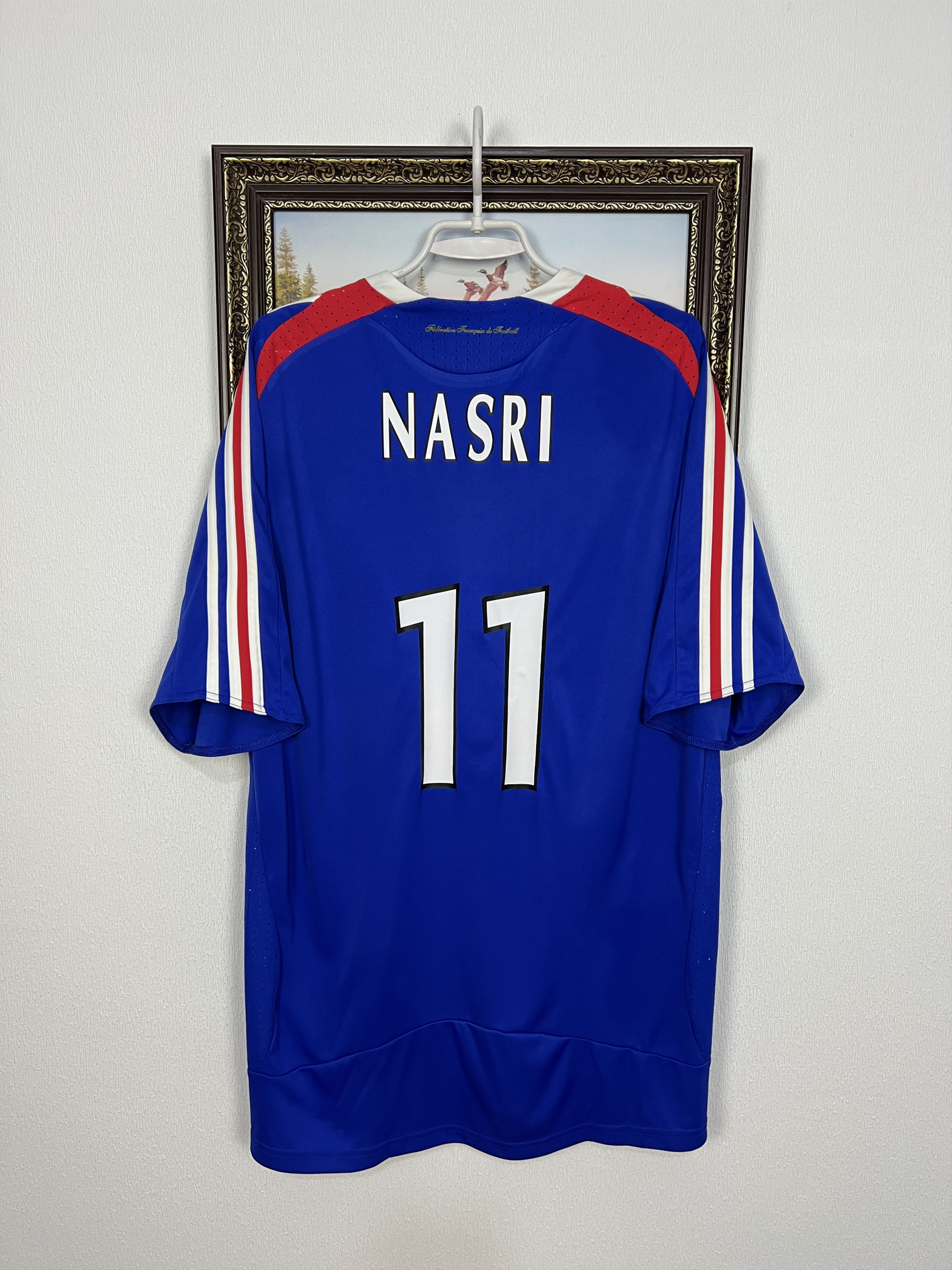 Adidas France Home football shirt 2007 Soccer #11 Nasri Adidas Size US XL / EU 56 / 4 - 10 Thumbnail