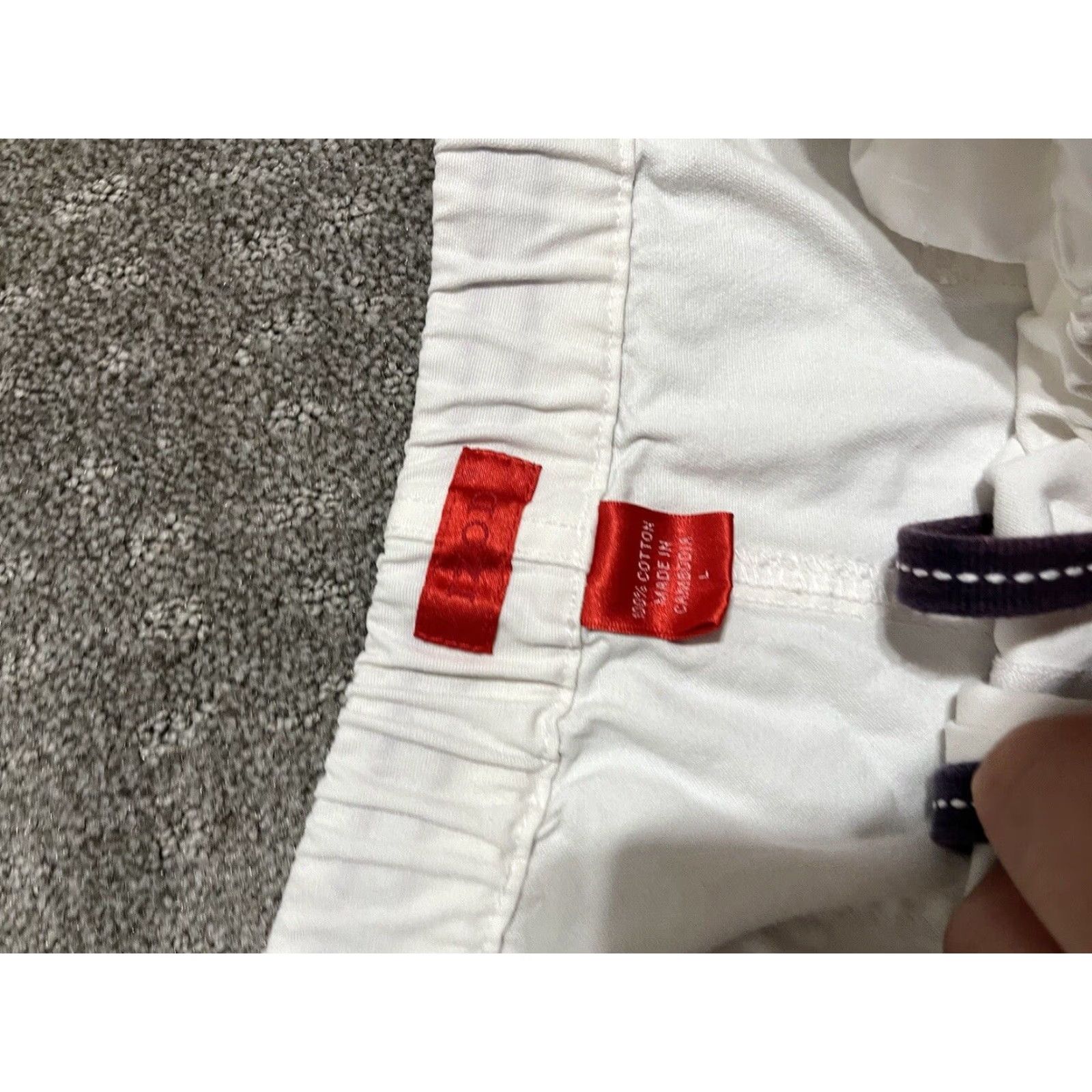Izod IZOD Chino Shorts Mens Large White Flat Front Drawstring Cotton Size US 33 - 2 Thumbnail