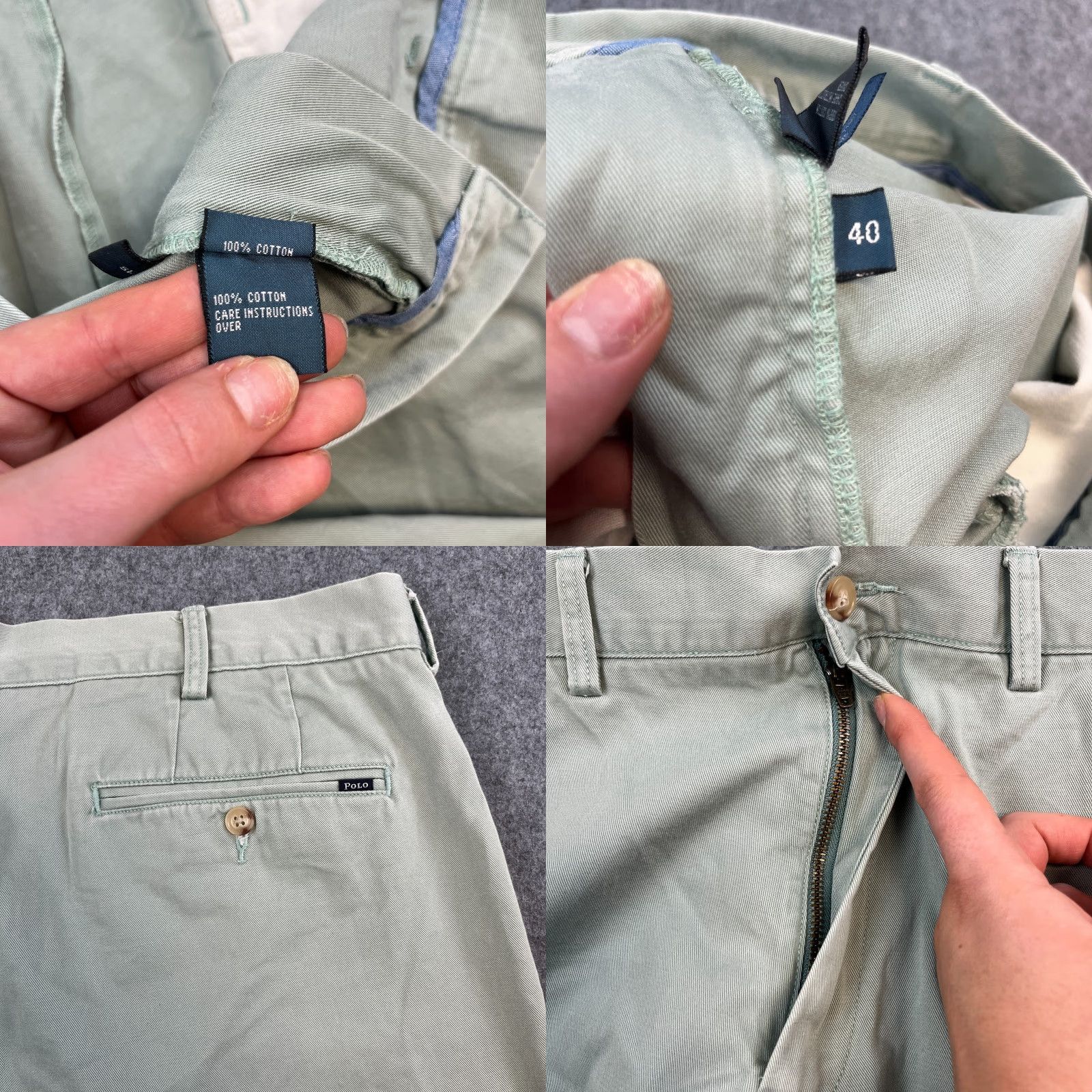 Polo Ralph Lauren Polo Ralph Lauren Mens Chino Shorts 40 Cotton Green Vintage Summer Shirt Size US L / EU 52-54 / 3 - 8 Thumbnail